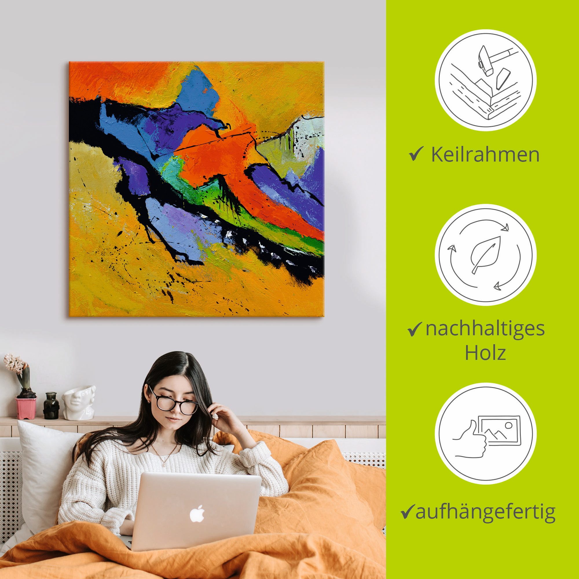 Artland Artprint op linnen Abstract XI gespannen op een spieraam
