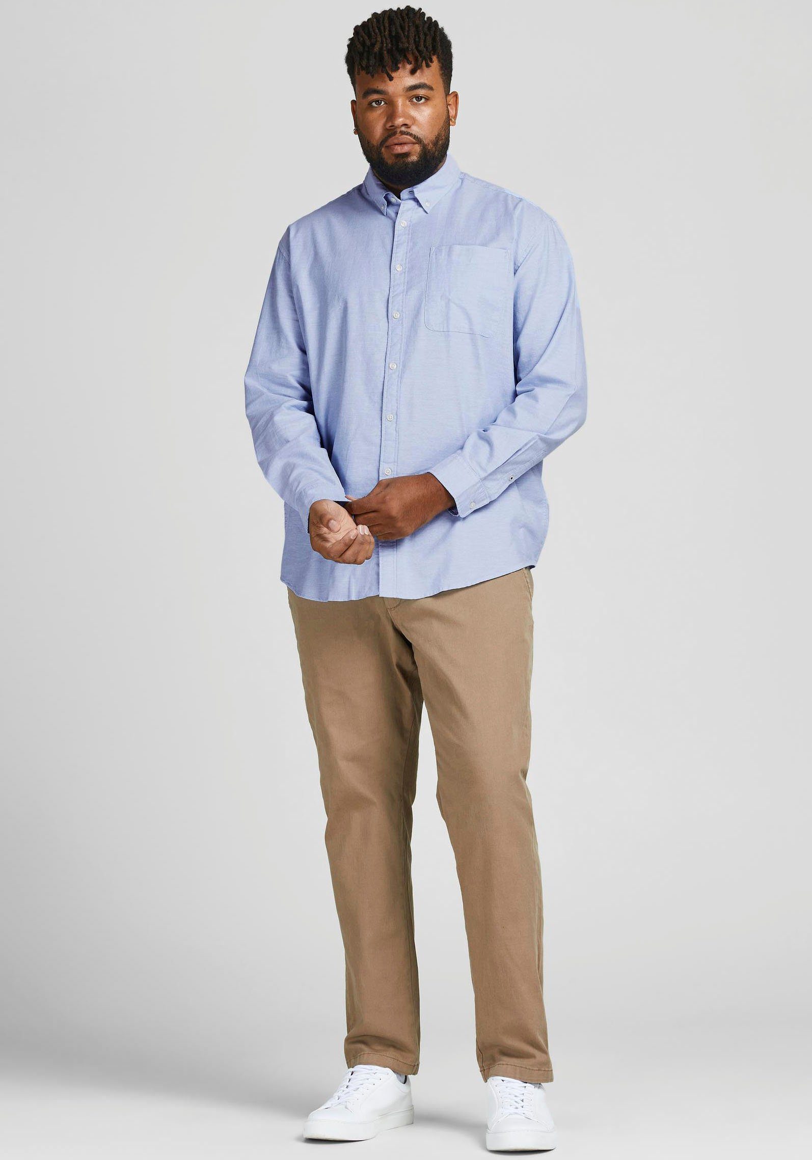 Jack & Jones PlusSize Overhemd met lange mouwen OXFORD SHIRT