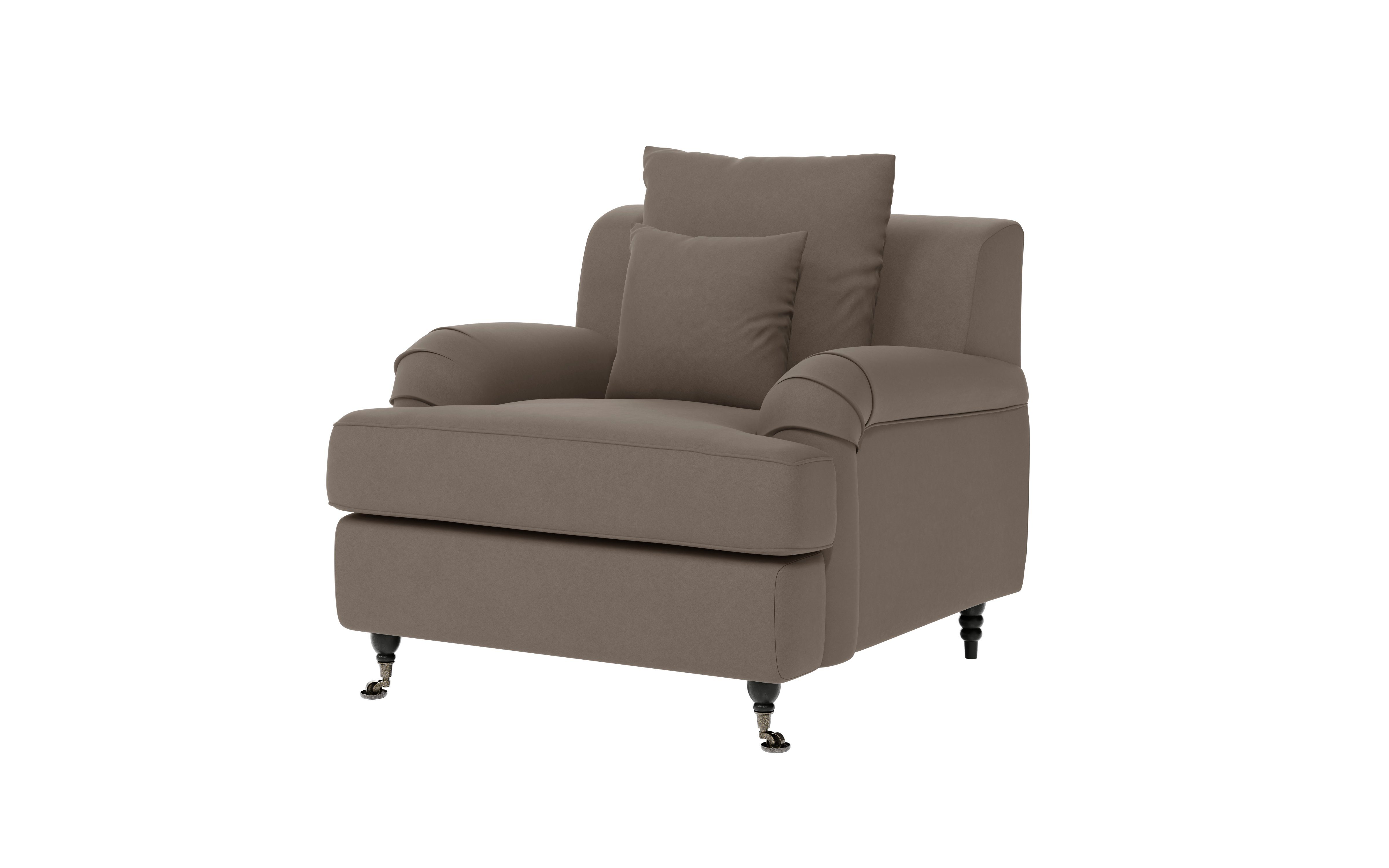 Guido Maria Kretschmer Home&Living Fauteuil NORIN twee soorten poten: voor - wieltjes, aan de achterkant - houten poten