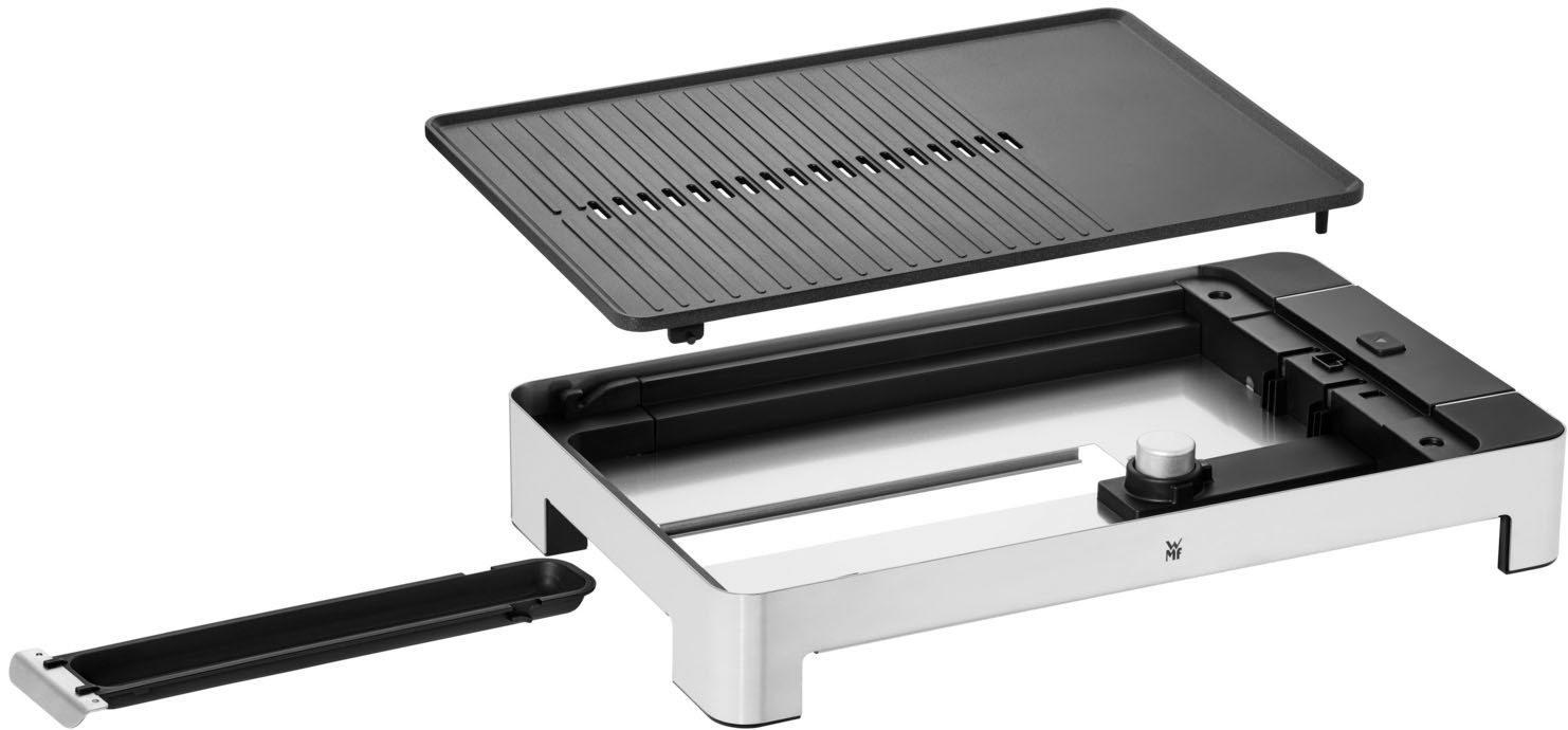 WMF Tafelgrill LONO vlak & geribbeld traploze temperatuurinstelling, anti-aanbak grillplaat