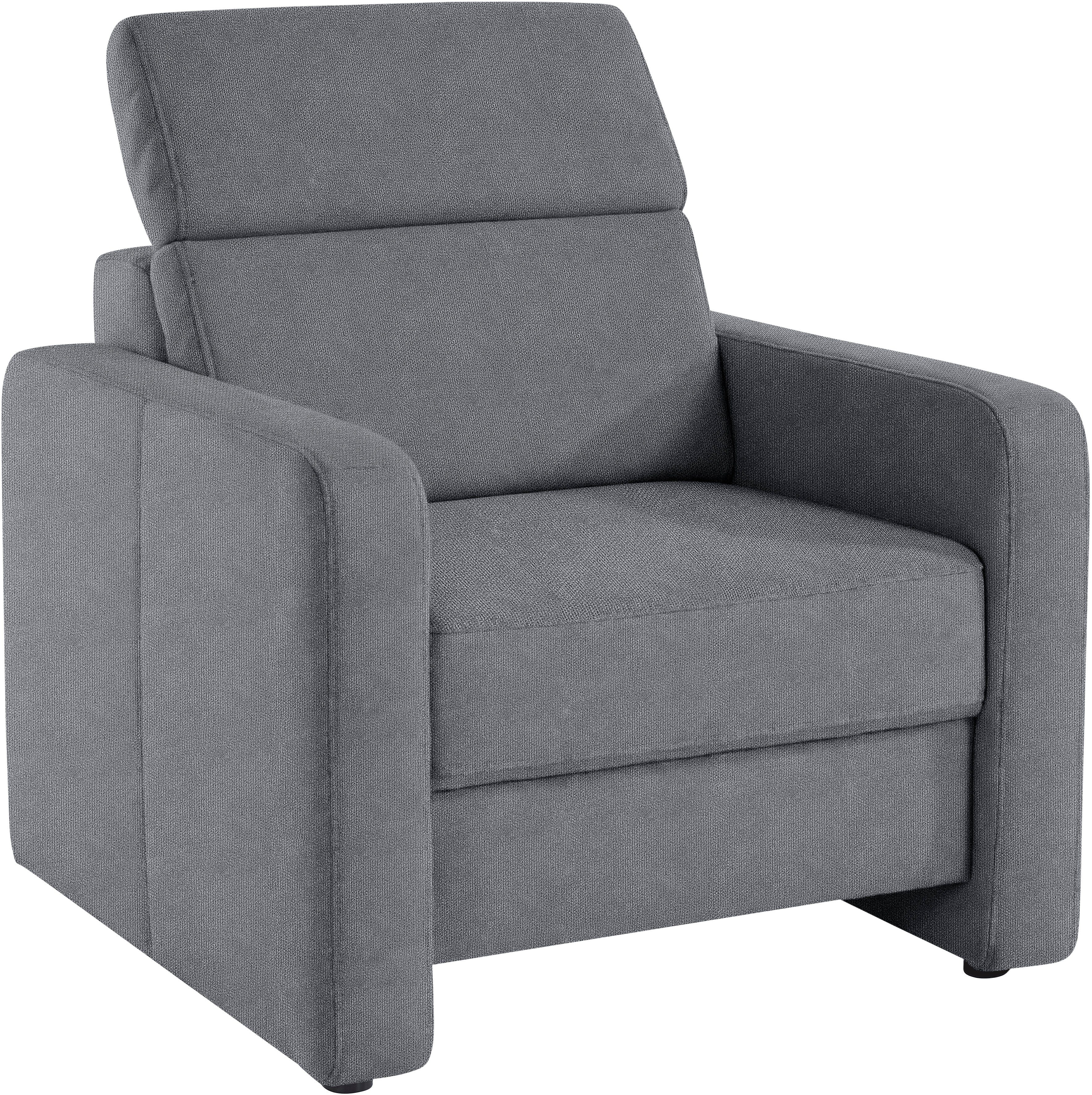 sit&more Fauteuil Bologna met binnenvering, met verstelbare hoofdsteun
