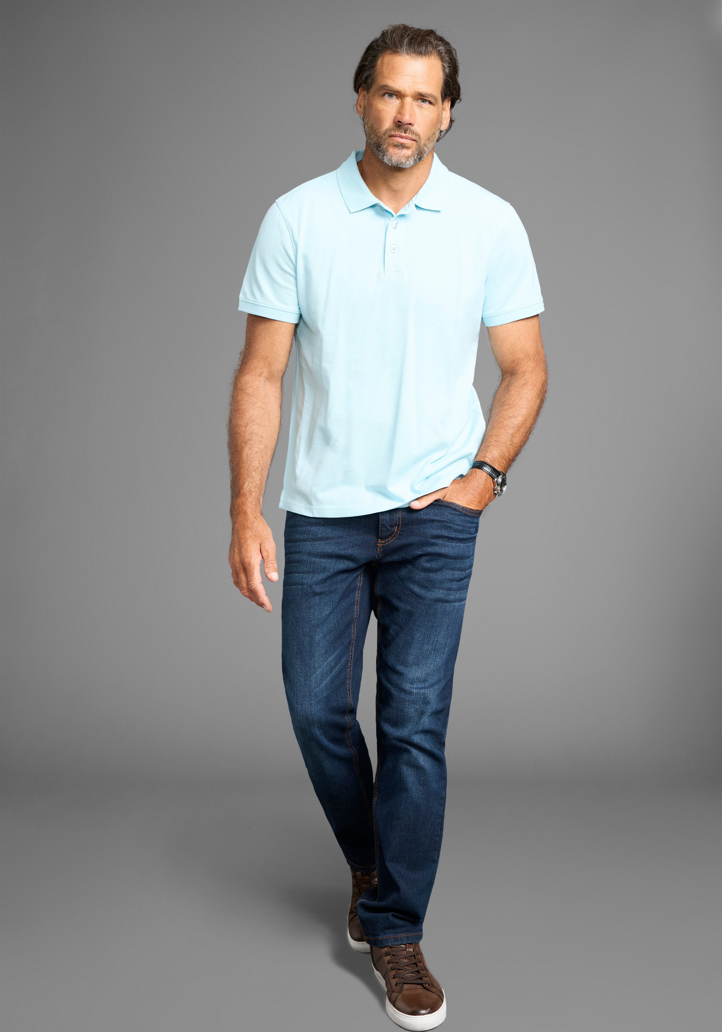 Man's World Poloshirt in geweldige kleurencombinaties (2 stuks)