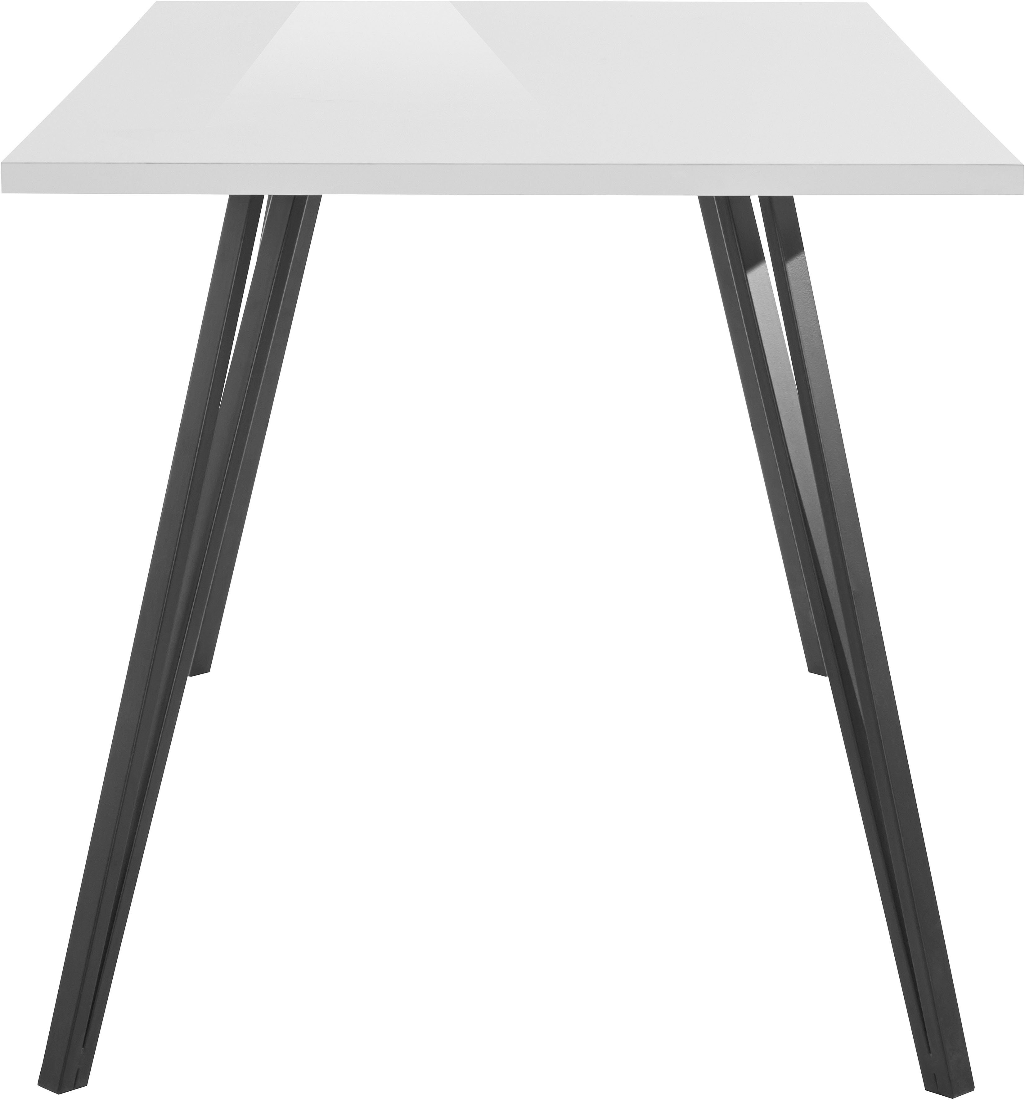 HELA Eettafel JENN Hoogglans wit gelakt, tafelblad vast, onderstel V-vormig (1 stuk)