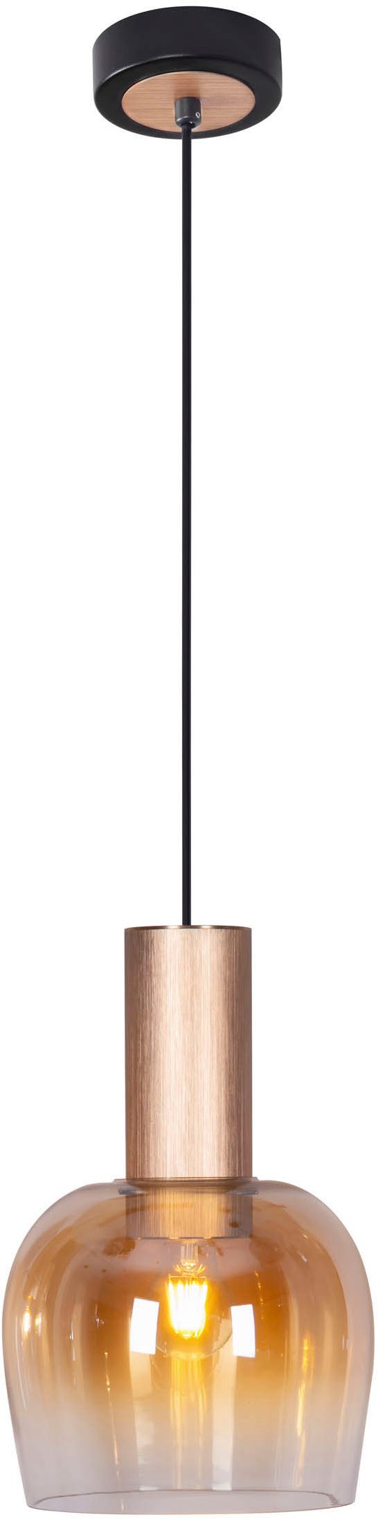 näve Hanglamp Funda 1x e27 excl. max. 40 w, met acryl hangdecoratie in kristalvorm, hoogte 120cm (1 stuk)