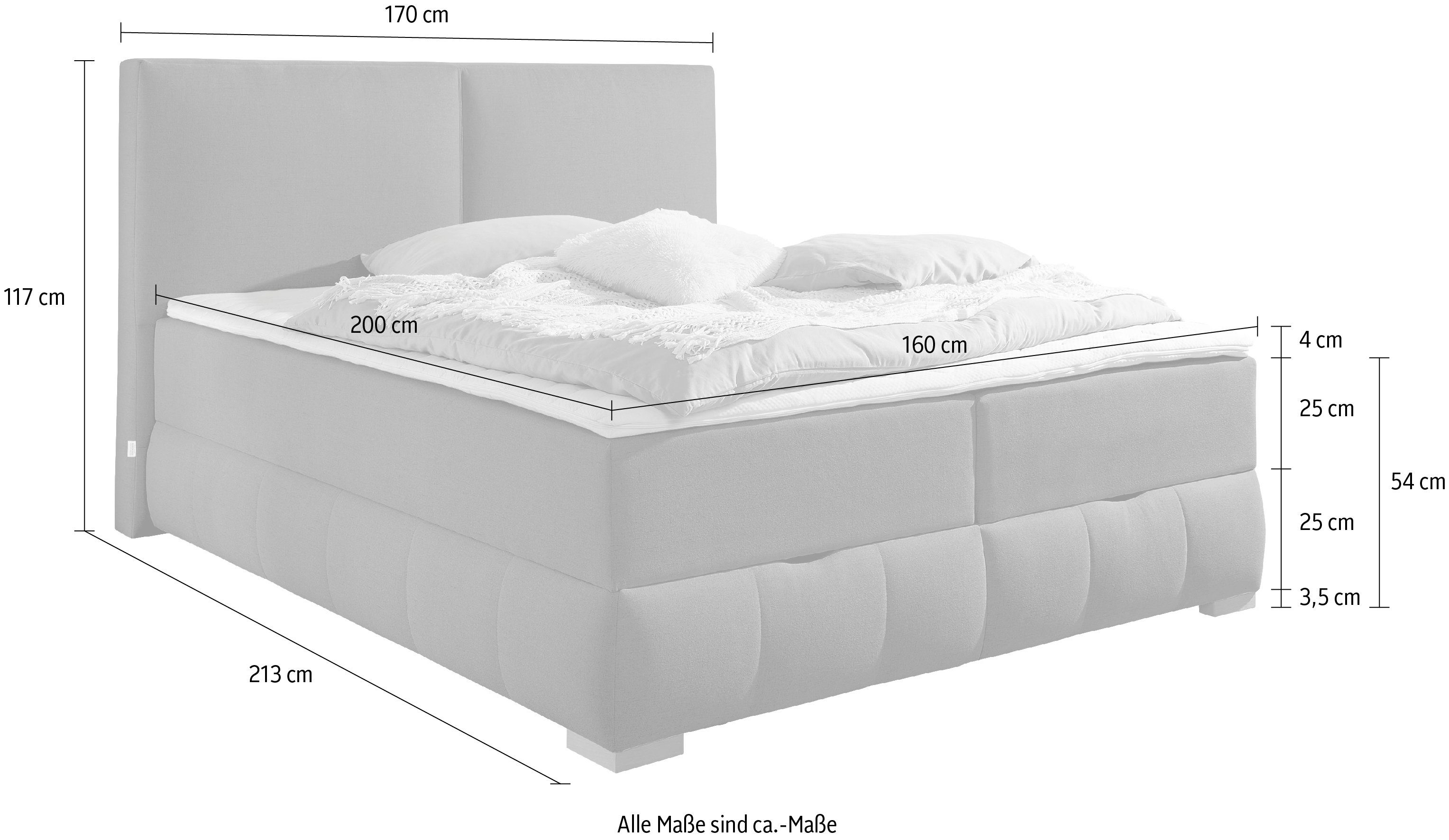 Guido Maria Kretschmer Home&Living Boxspring Wehma in h2, h3 & h4 verkrijgbaar, inclusief topper