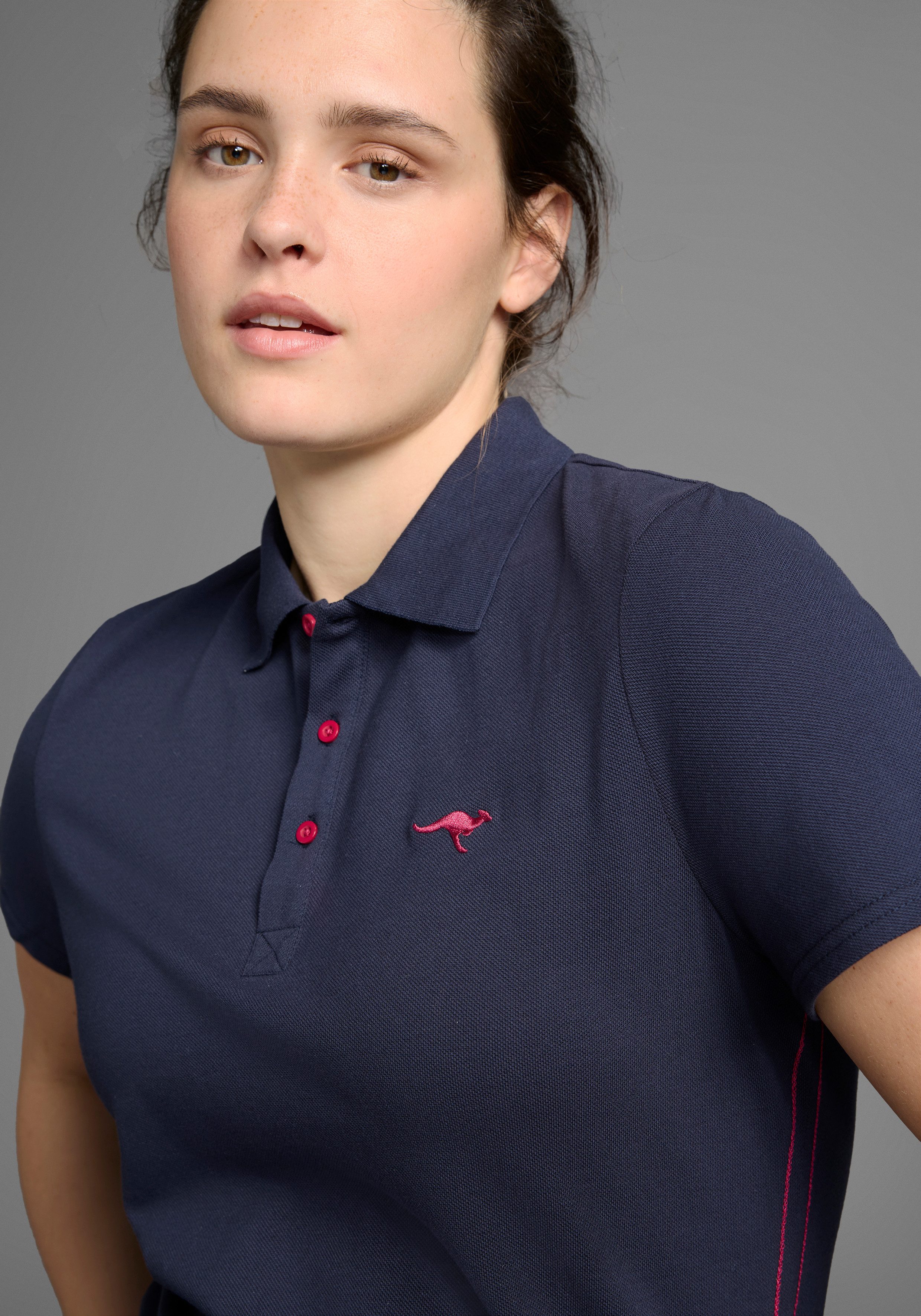 KangaROOS Poloshirt Korte mouwen, effen, polokraag, van katoen