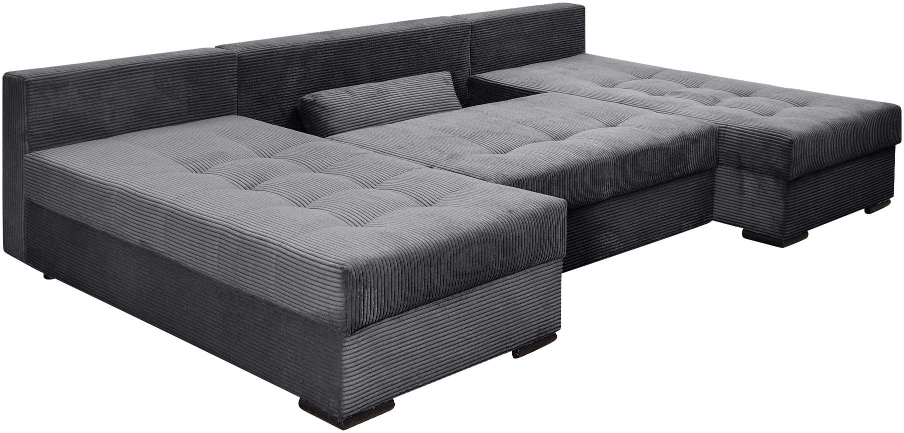 COLLECTION AB Zithoek Josy U-vorm, breedte 269 cm, platweefsel, structuur, kunstleer