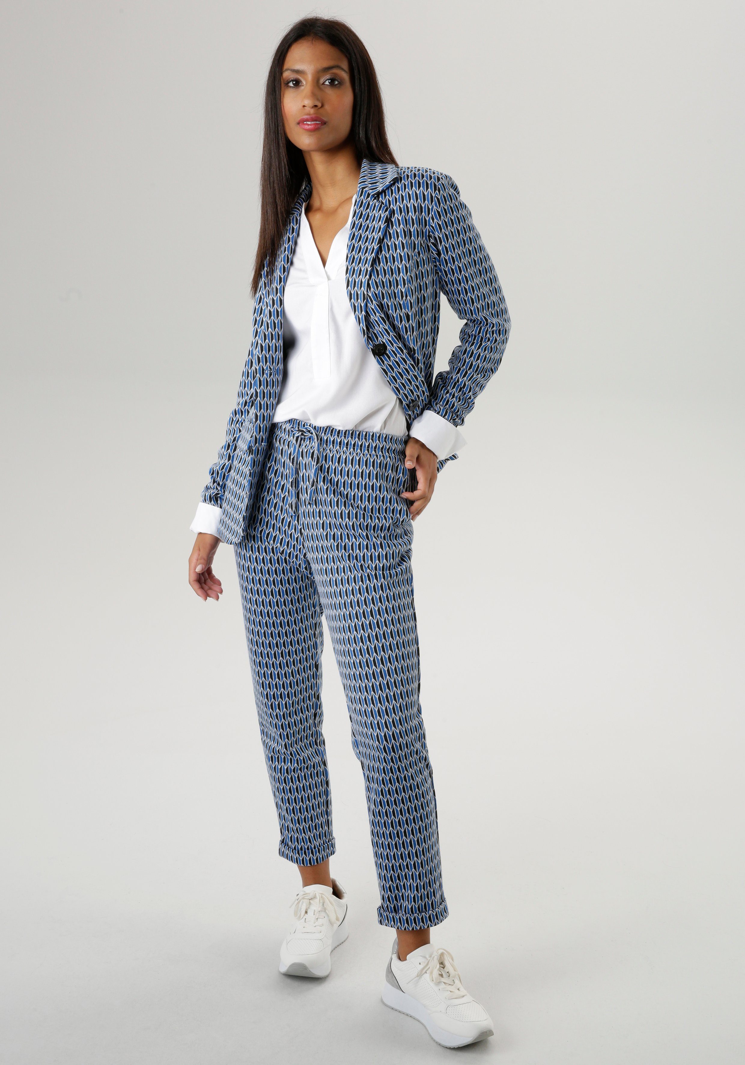 Aniston SELECTED Comfortbroek met geometrisch motief