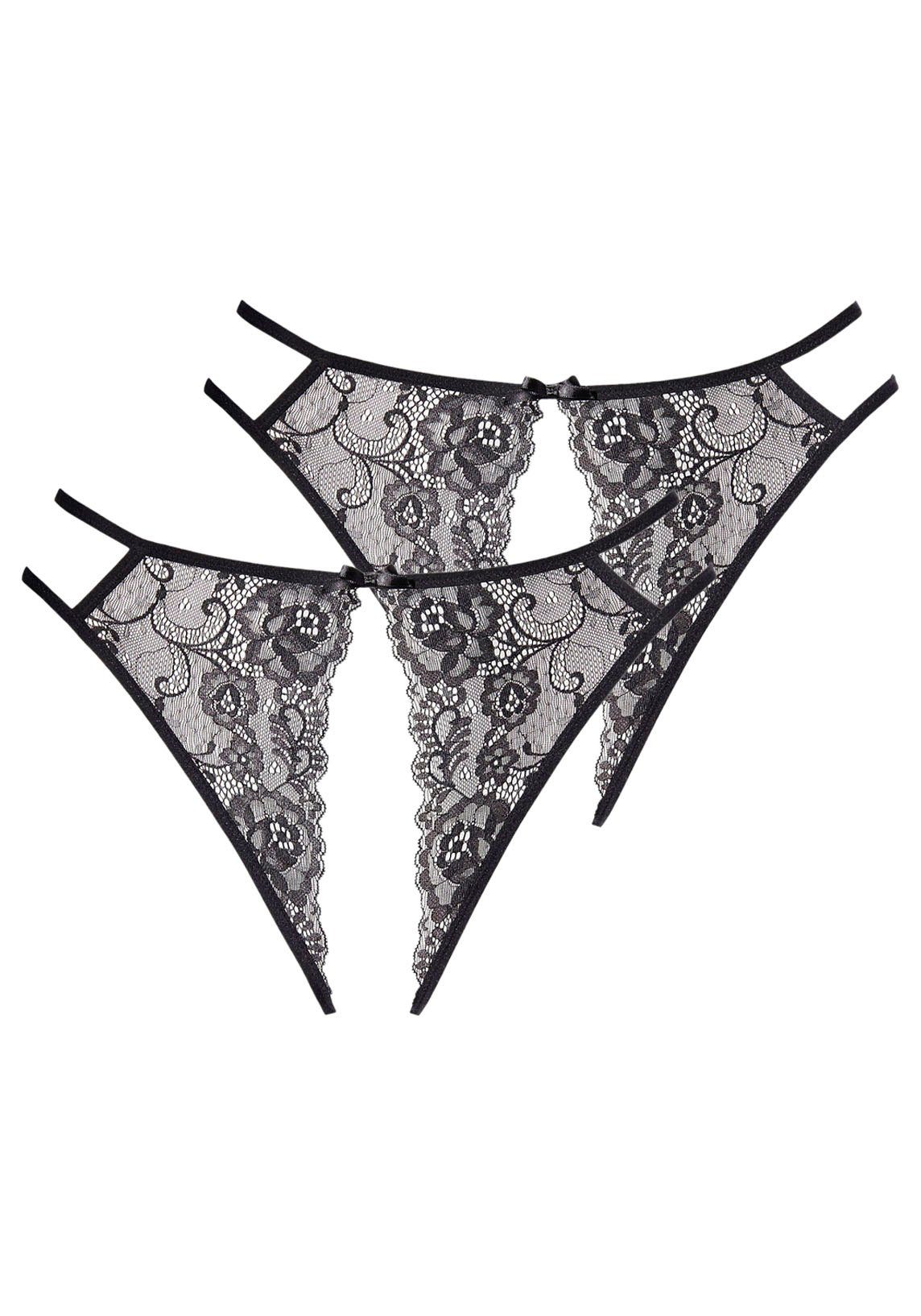 petite fleur gold Slip-ouvert van bloemige kant in aantrekkelijke dubbele verpakking, lingerie (Set van 2)