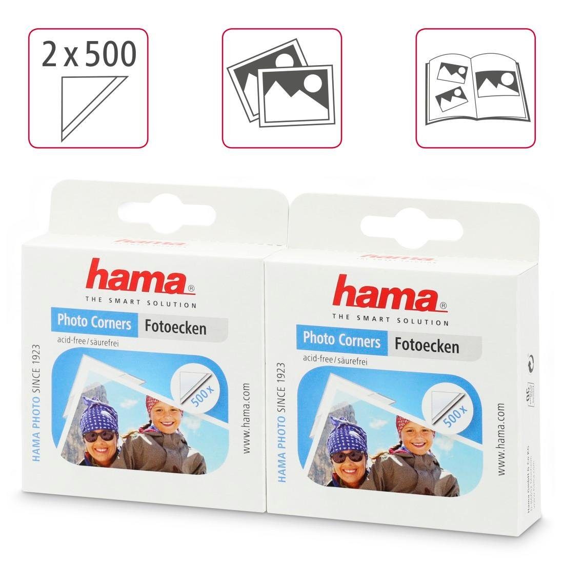 Hama Sticker Fotohoekjes-dispenser actie, 2x500 hoekjes, set van 2