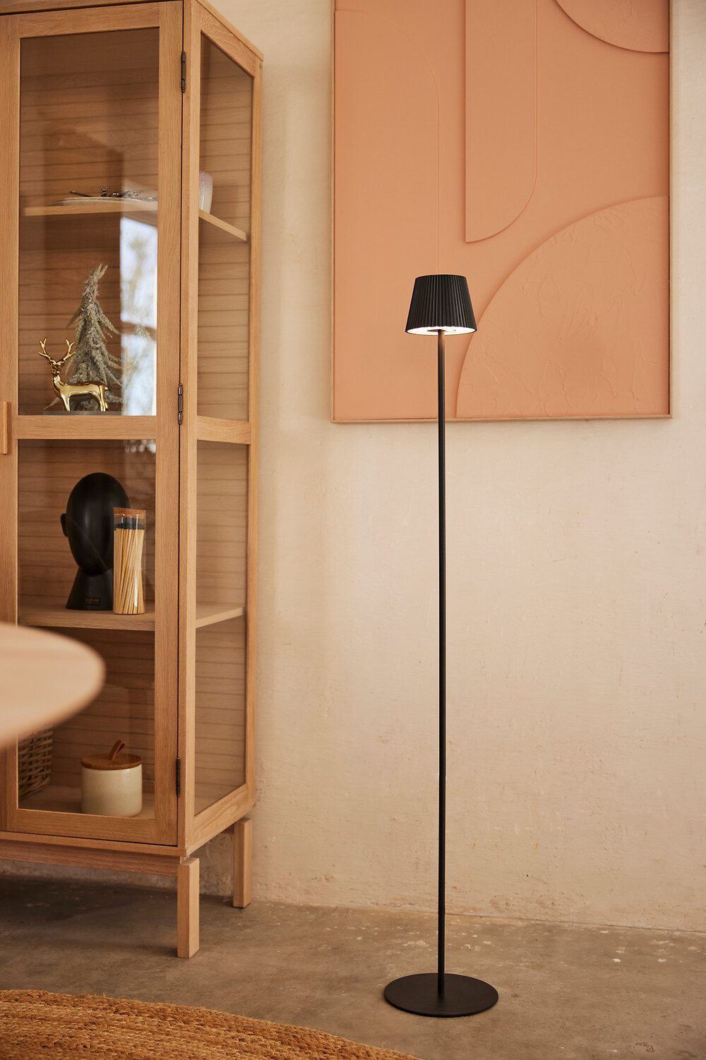Brilliant Leuchten Led-vloerlamp voor buiten Macobo LED accu-lamp, 125 cm, 340 lm, 3000 K, touchdimmer, zwart mat (1 stuk)