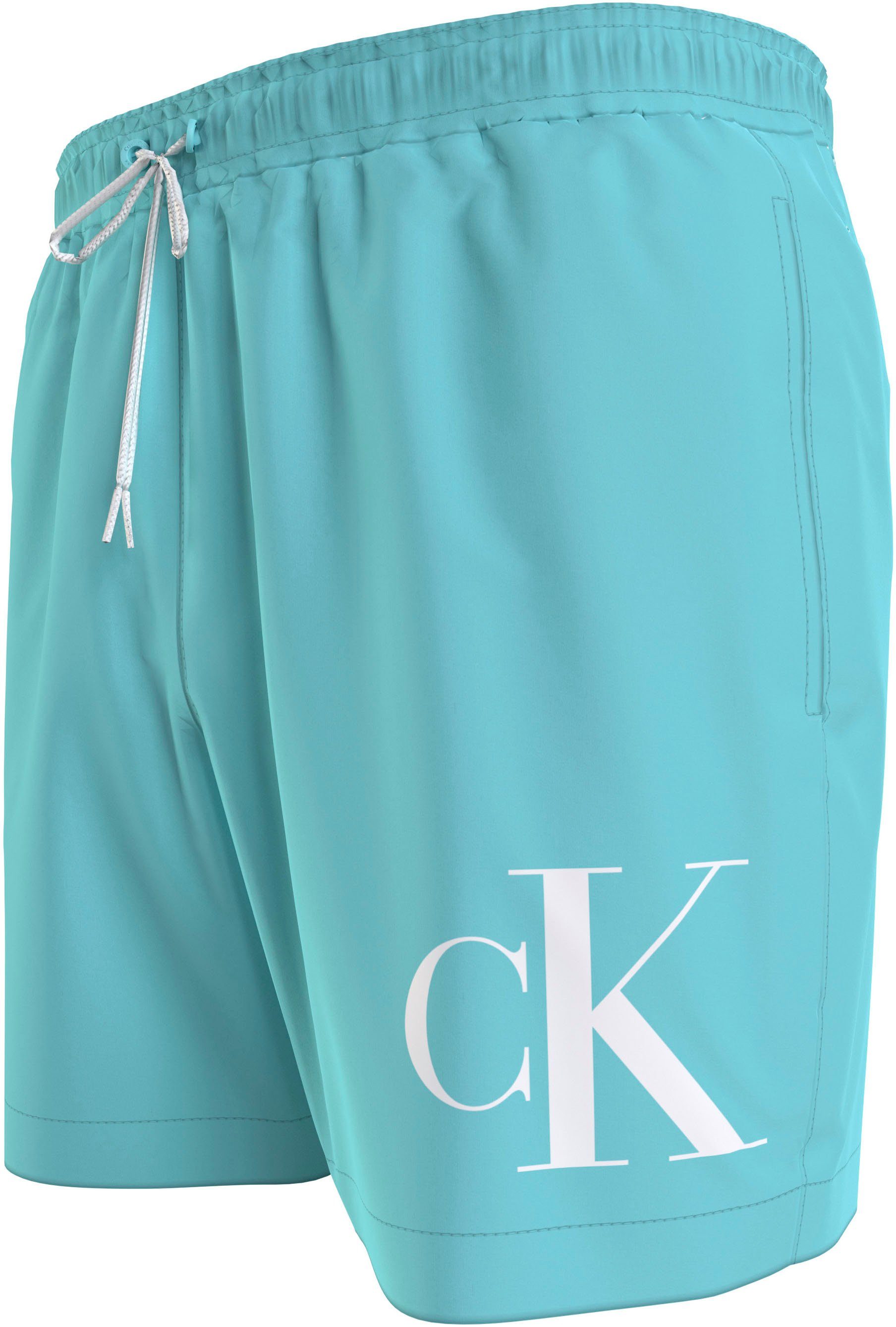 Calvin Klein Swimwear Zwemshort MEDIUM DRAWSTRING met contrastkleurig logo