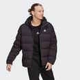 adidas sportswear outdoorjack helionic hooded donsjack zwart