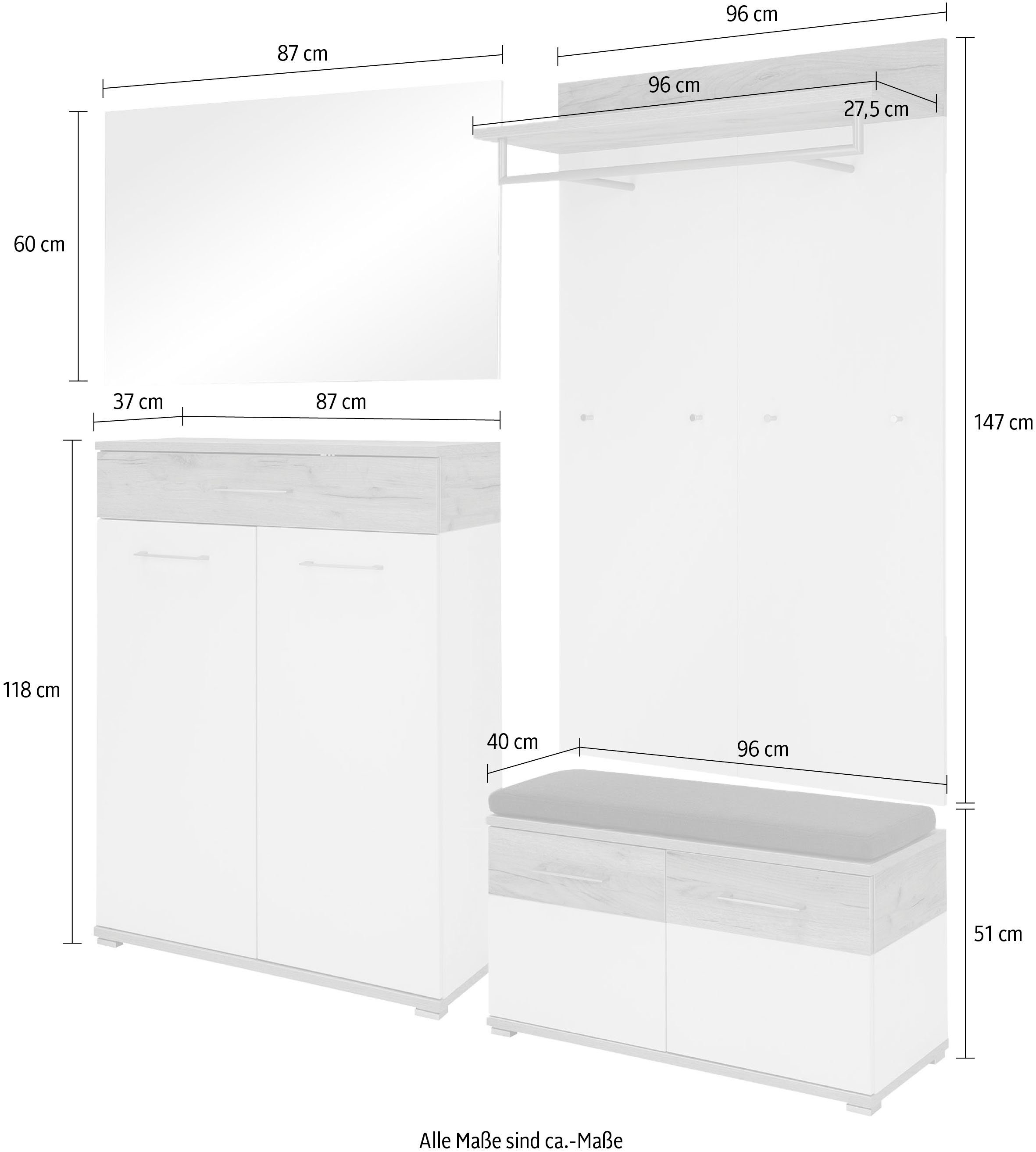 GERMANIA Halmeubelset GW-Topix Deuren met soft-close-functie (set, 5-delig)
