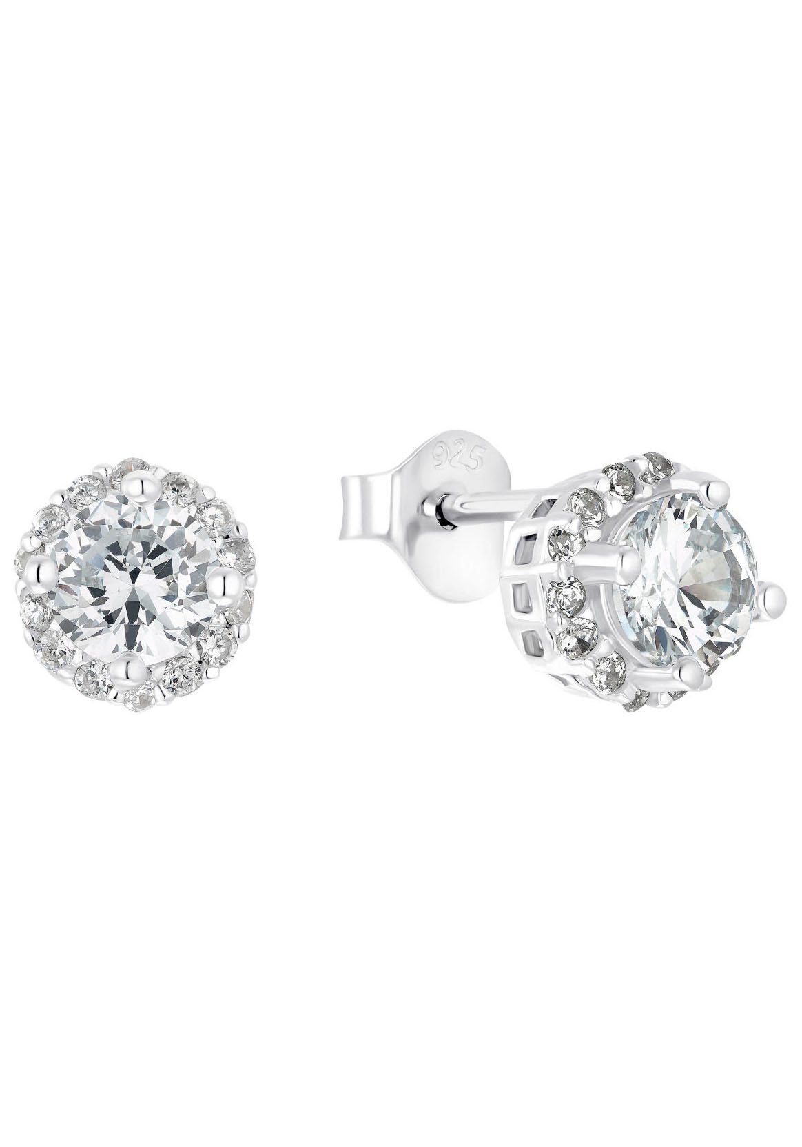 Amor Paar oorstekers , 9222490 met zirkoon (synthetisch) (2-delig) dames oorbellen maat -