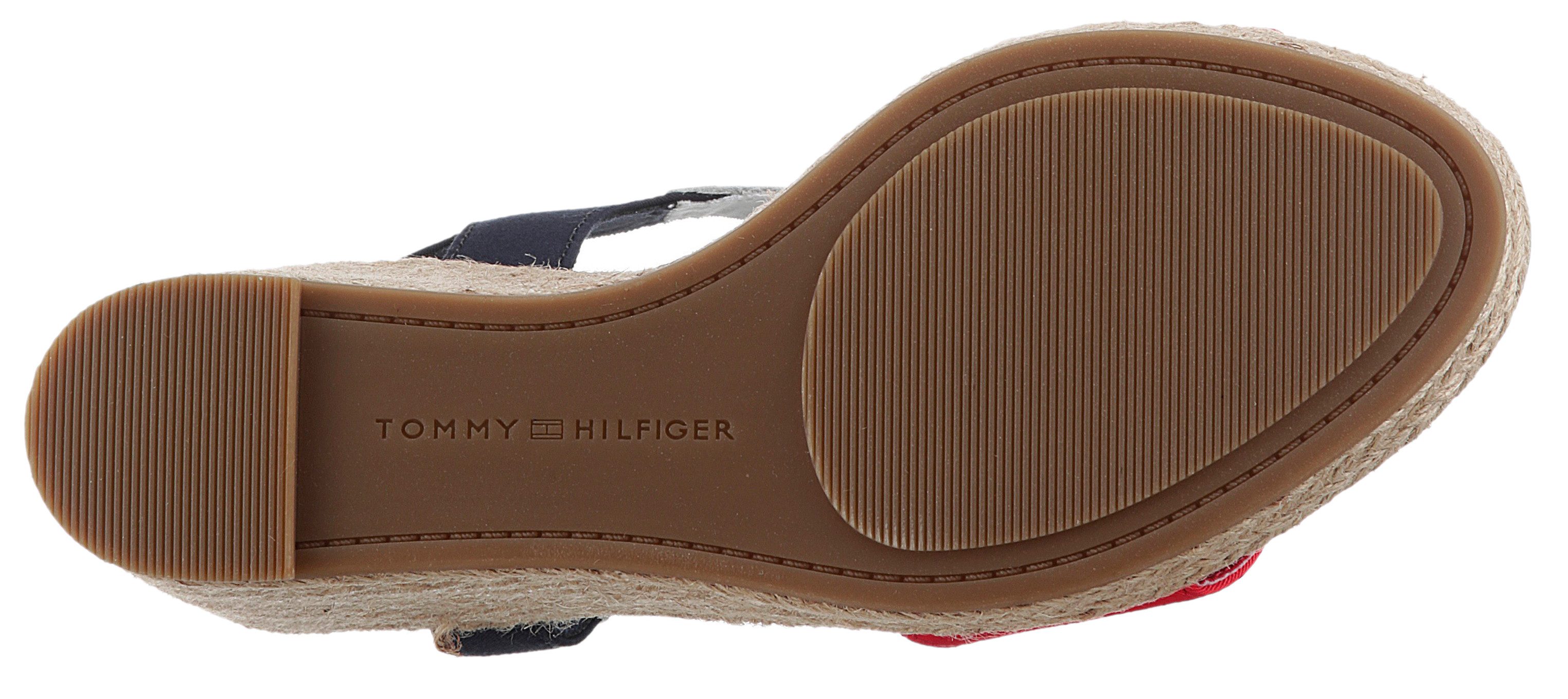 Tommy Hilfiger Sleehaksandaaltjes STRIPES WEDGE SANDAL zomerschoen, sandaal, sleehak, met verstelbare bandjes