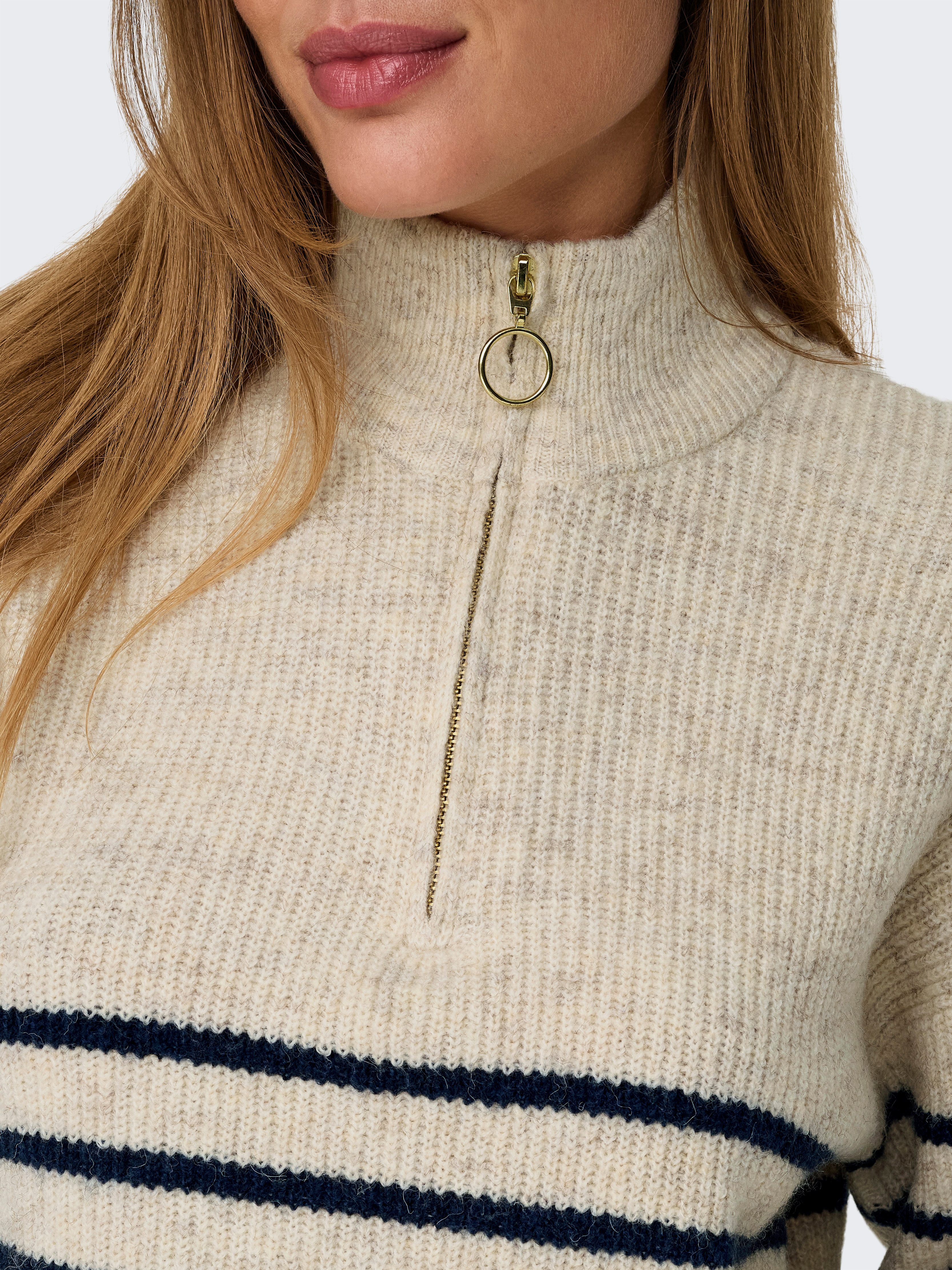 Only Gebreide trui ONLTOKYO L S ZIP PULLOVER KNT NOOS