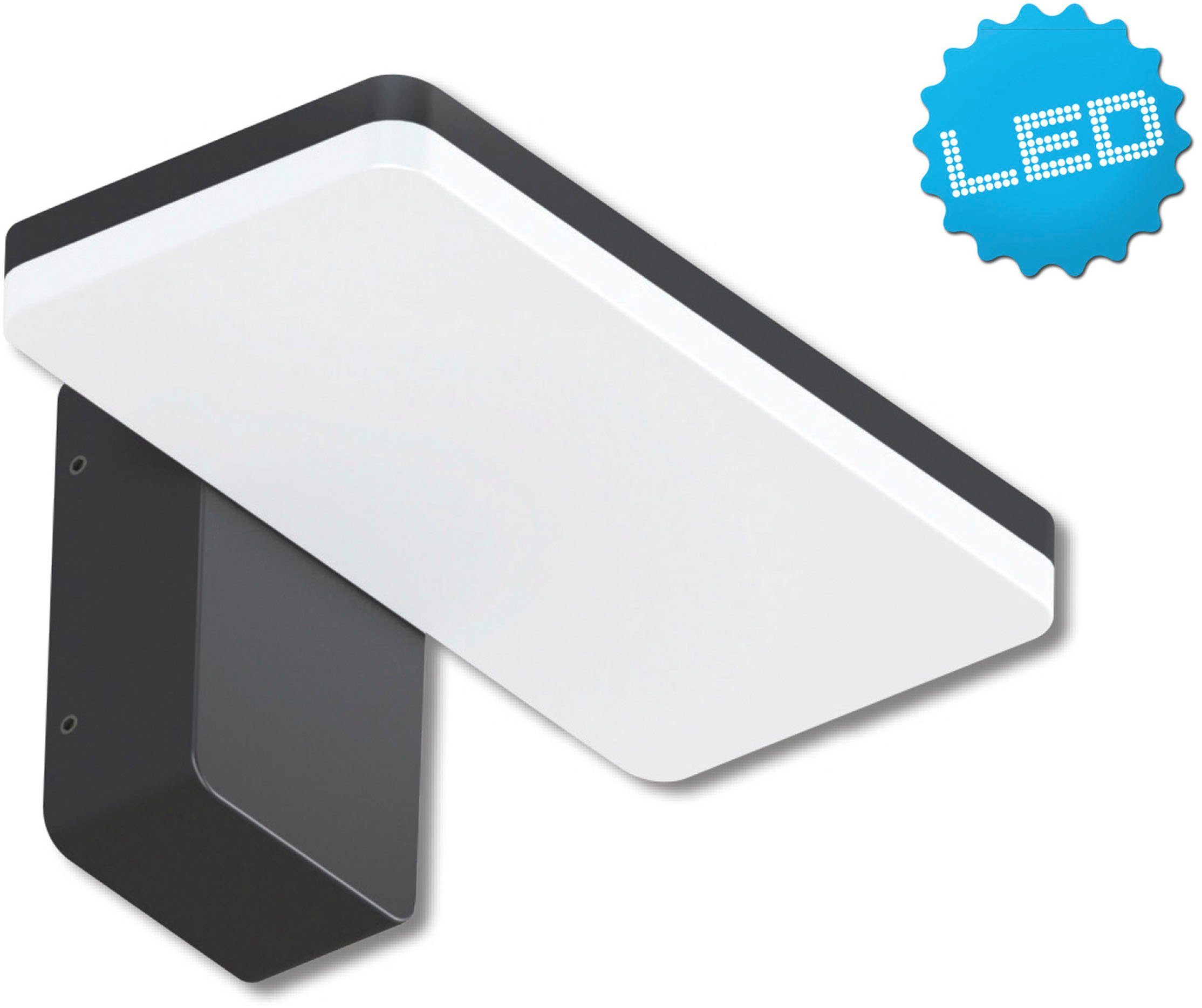 näve Ledwandlamp voor buiten Clair Wandlamp, terras, antraciet, hoogte: 11 cm, led warmwit (1 stuk)