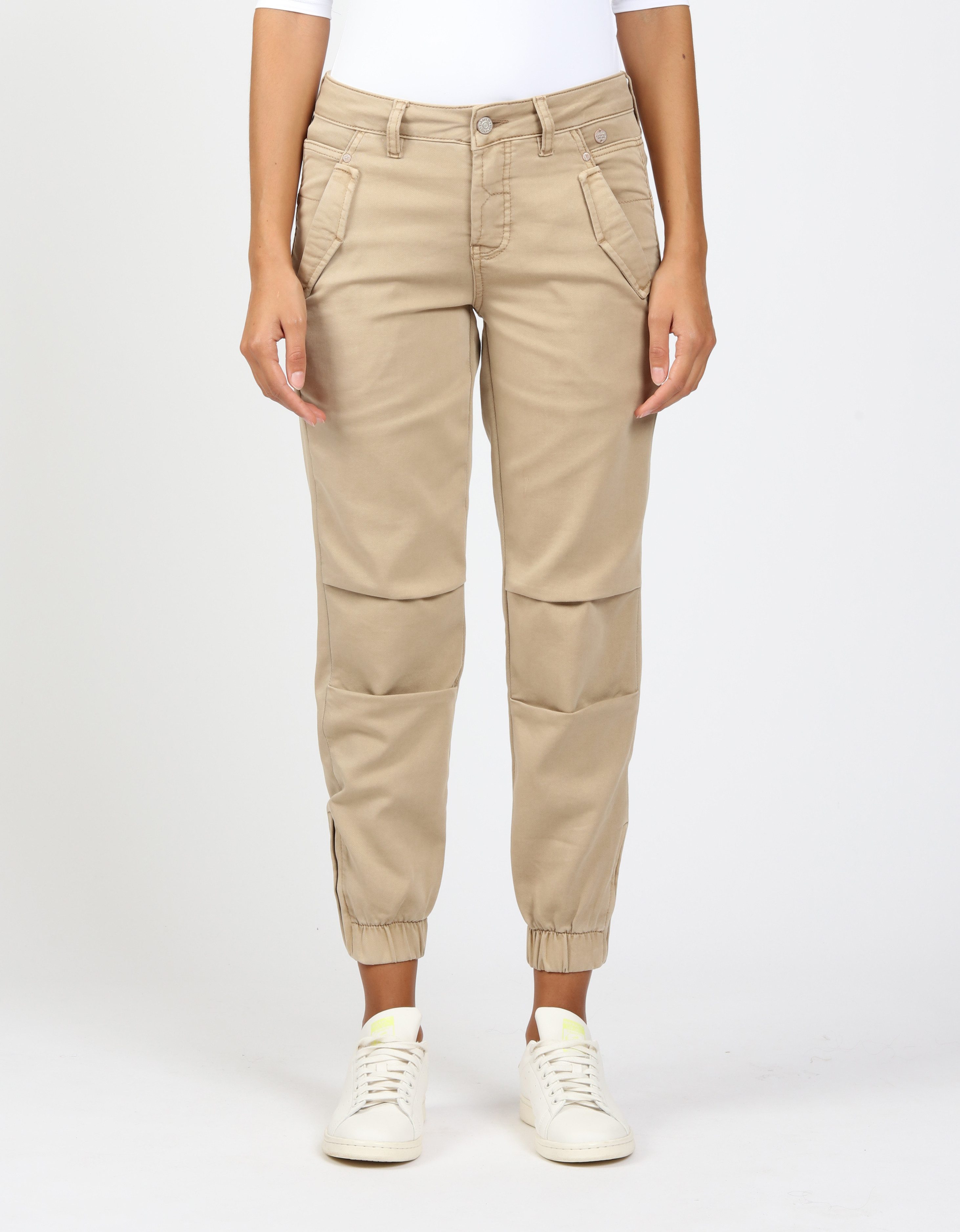 GANG Cargobroek 94GERDA CARGO met cargo-flappen dames cargo broeken maat 27 beige