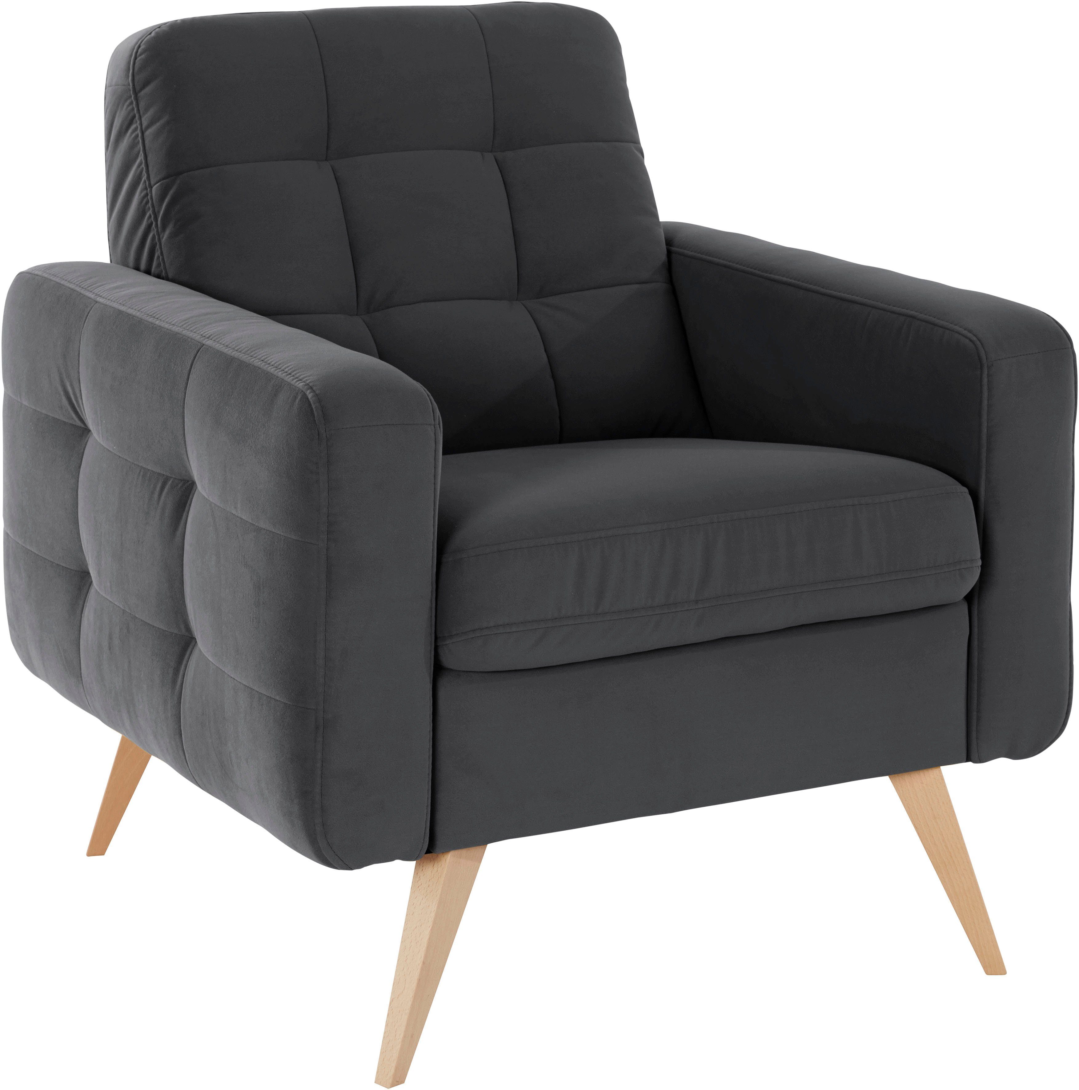 exxpo - sofa fashion Fauteuil Nappa, loungesessel, actuele rugstepping, comfortabel en modern
