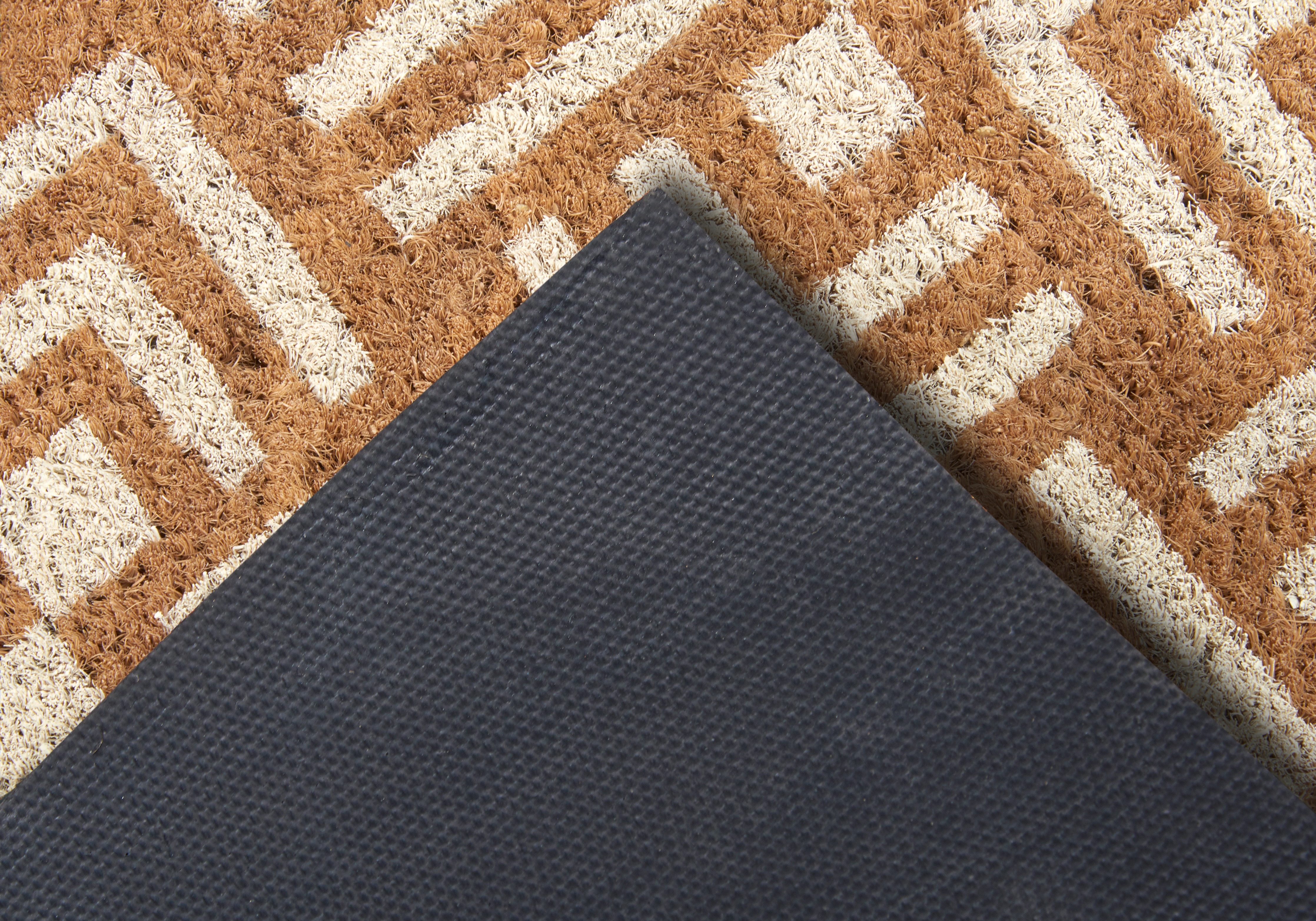 HANSE Home Mat Mix Mats Kokos Hello Geometric, deurmat Kokos, vuilopvangmat, outdoor, antislip, binnen, kokosmat, gang