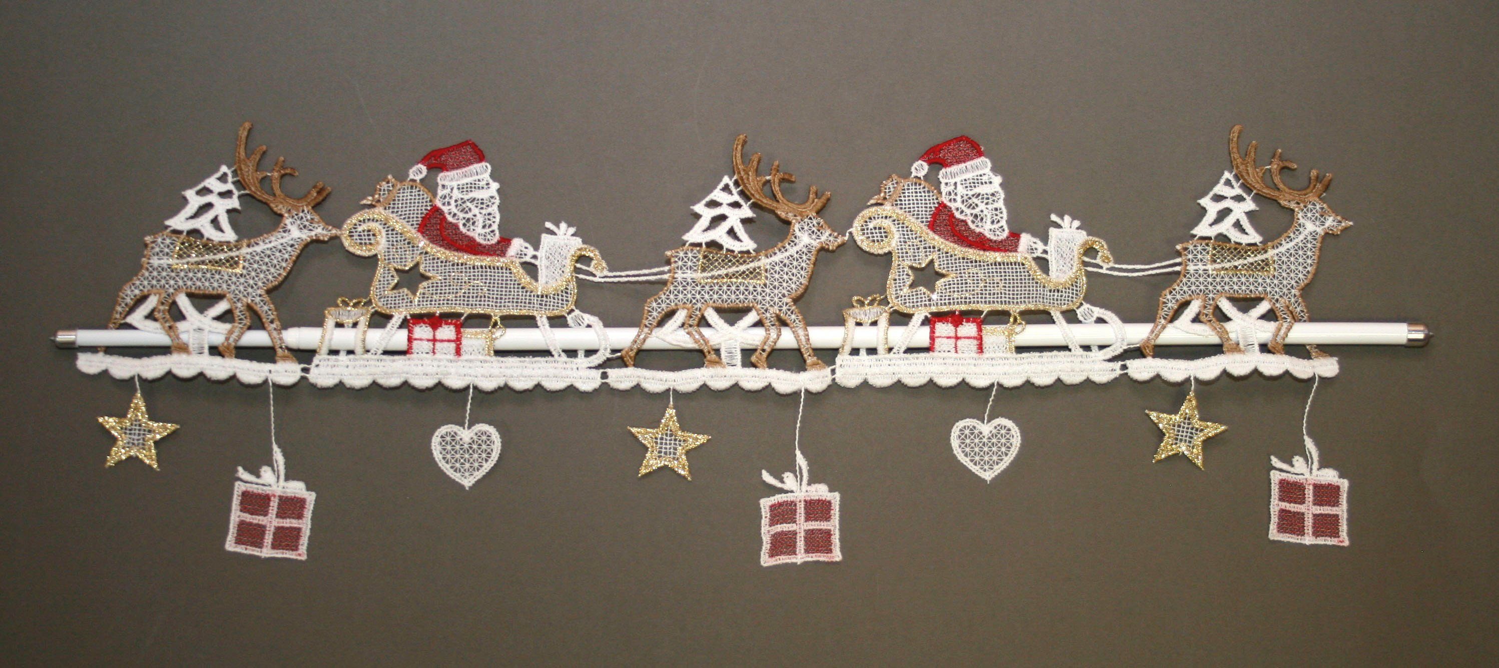 Stickereien Plauen Valletje Kerstman Raamdecoratie "Kerstman" (1 stuk)