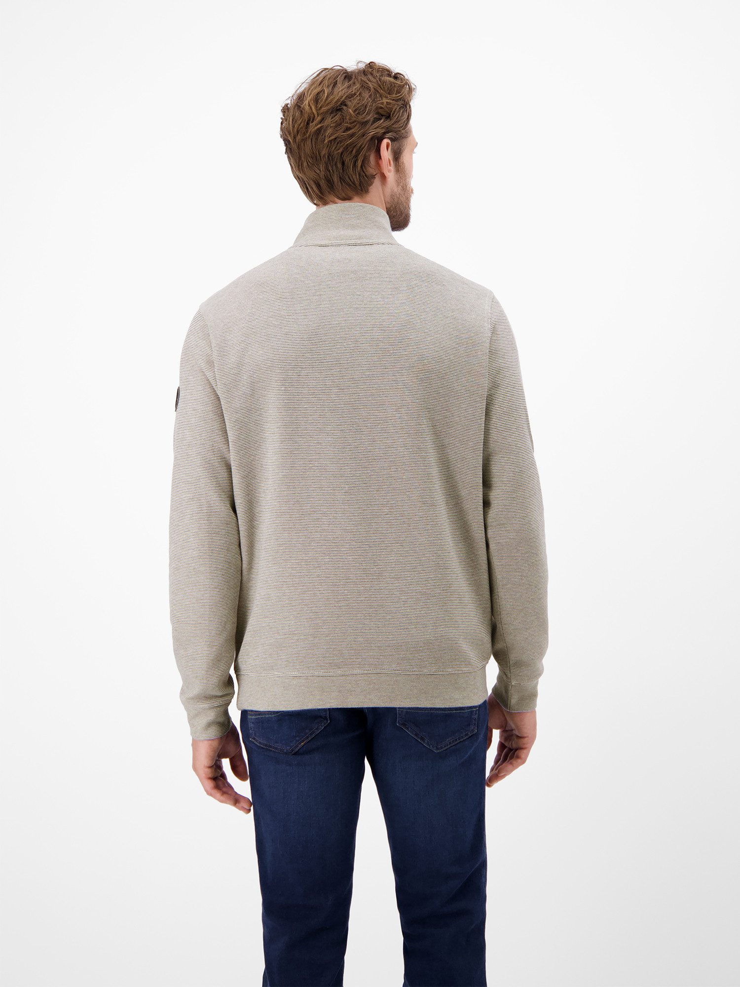Lerros Sweatshirt LERROS effen brei troyer voor heren