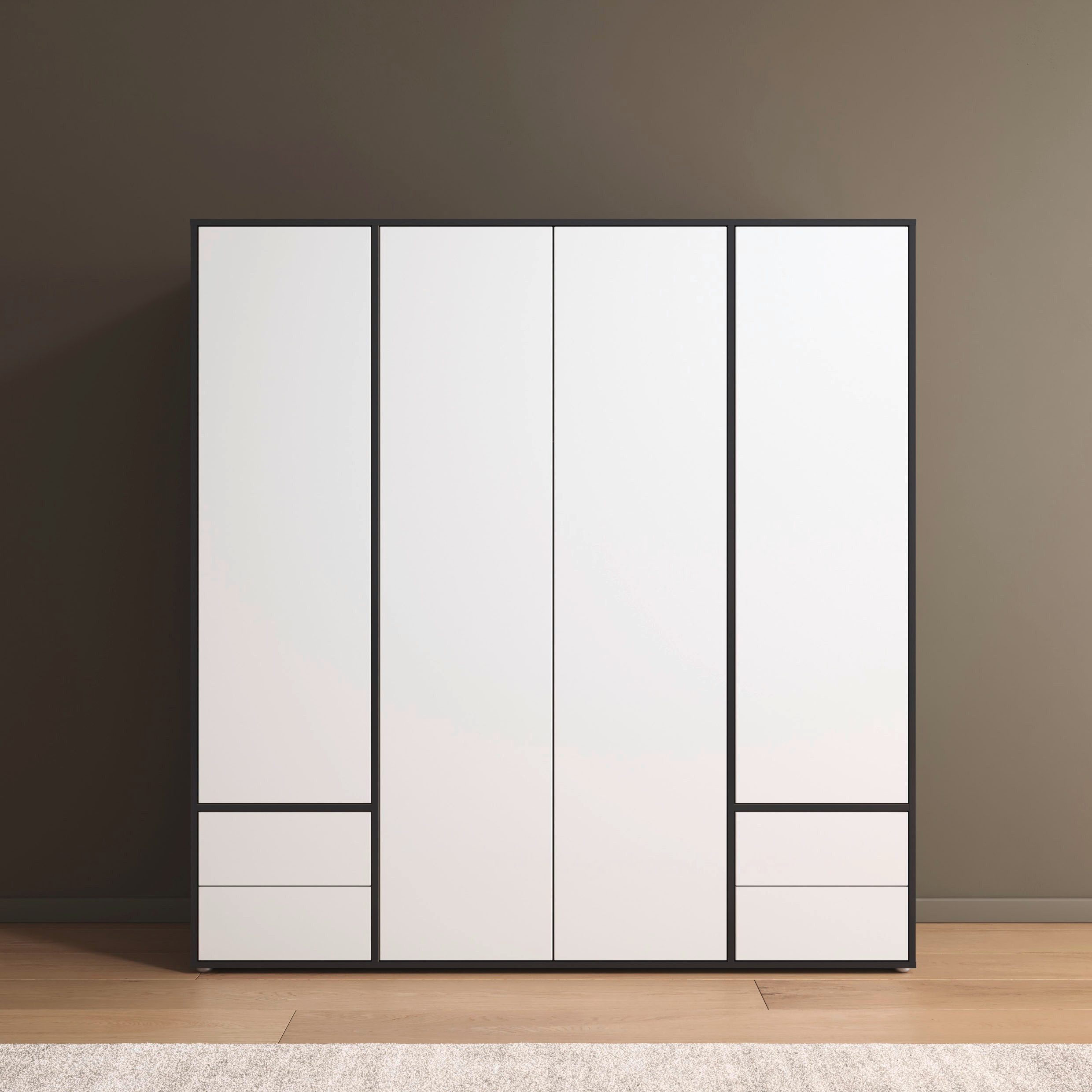 rauch Draaideurkast Kledingkast Kast Garderobe Wasmand NABILA veel Opbergruimte met 2 lades en push-to-open functie topseller made in germany