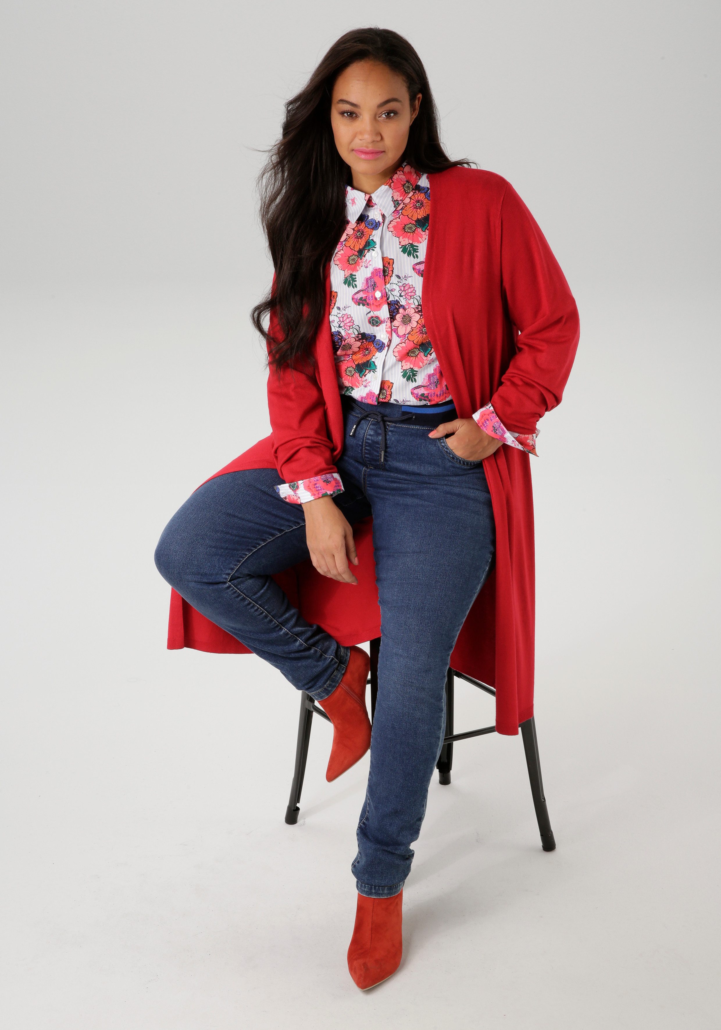 Aniston PLUS Overhemdblouse met trendy bloemenprint - nieuwe collectie
