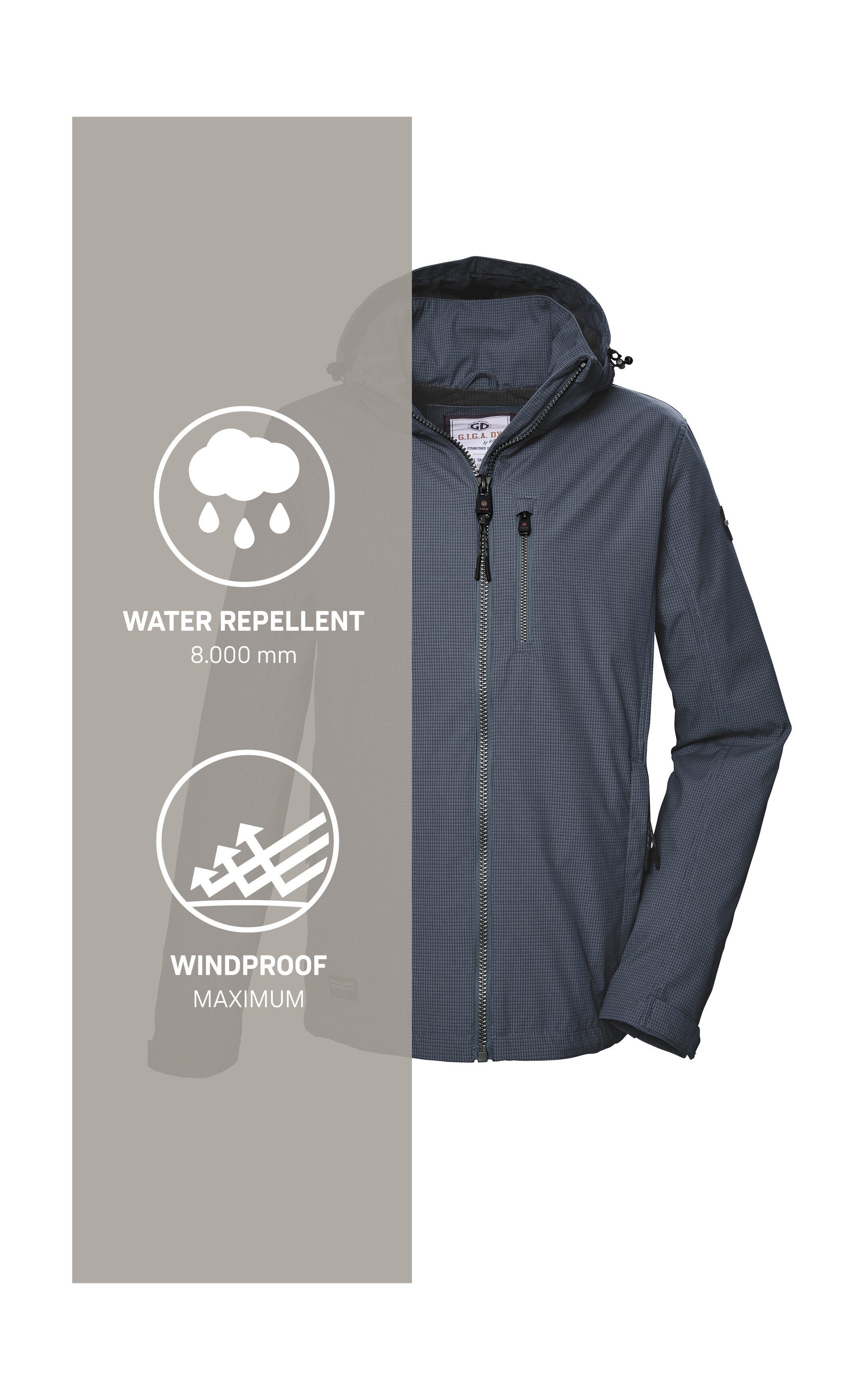 G.I.G.A. DX by killtec Softshell-jack GS 82 MN SFTSHLL JCKT Waterafstotende, winddichte herenjack met afneembare capuchon