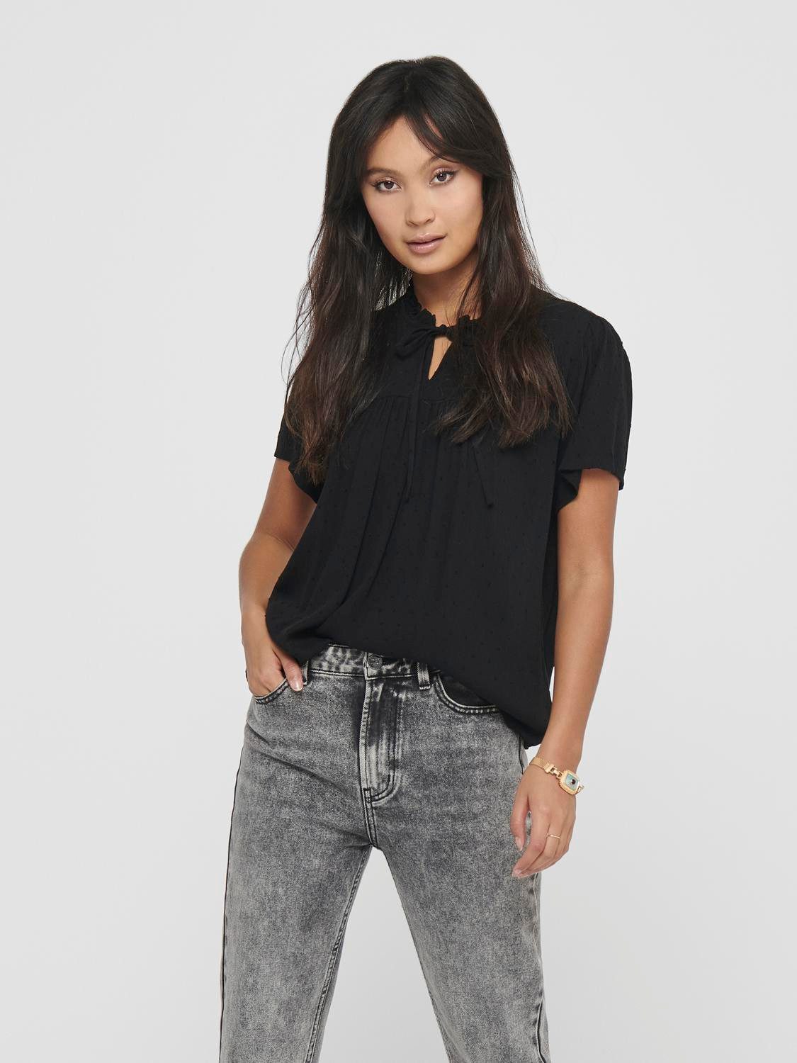 JDY Blouse met korte mouwen JDYLIMA LIFE S/S TOP WVN NOOS