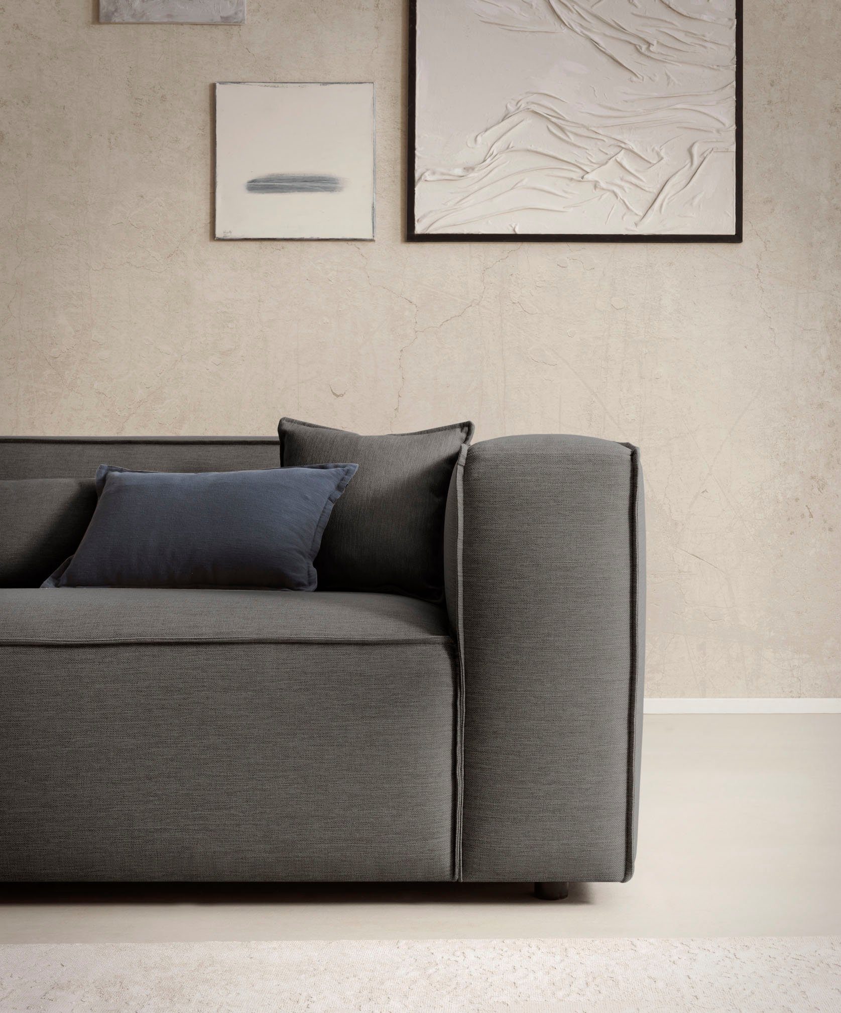 LeGer Home by Lena Gercke Hoekbank PIARA XXL, L-vorm met slaapfunctie, Big-sofa in cord of linnenlook Hocker verstelbaar tot slaapbank (krokodillenverbinder), diepe zitting