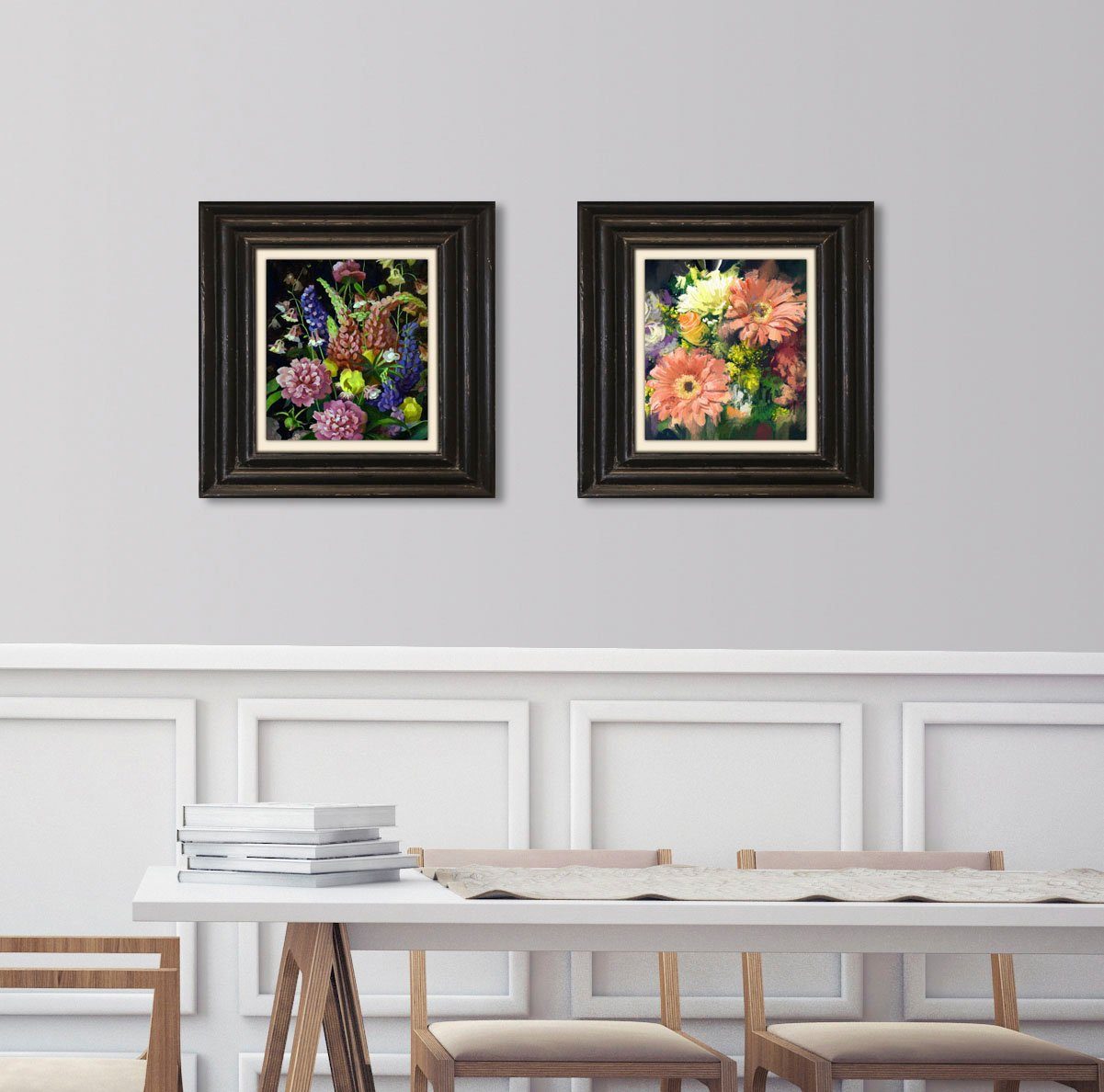 queence Artprint op linnen Bloemen Premium canvasstof, handgemaakt in Duitsland, 40x40cm