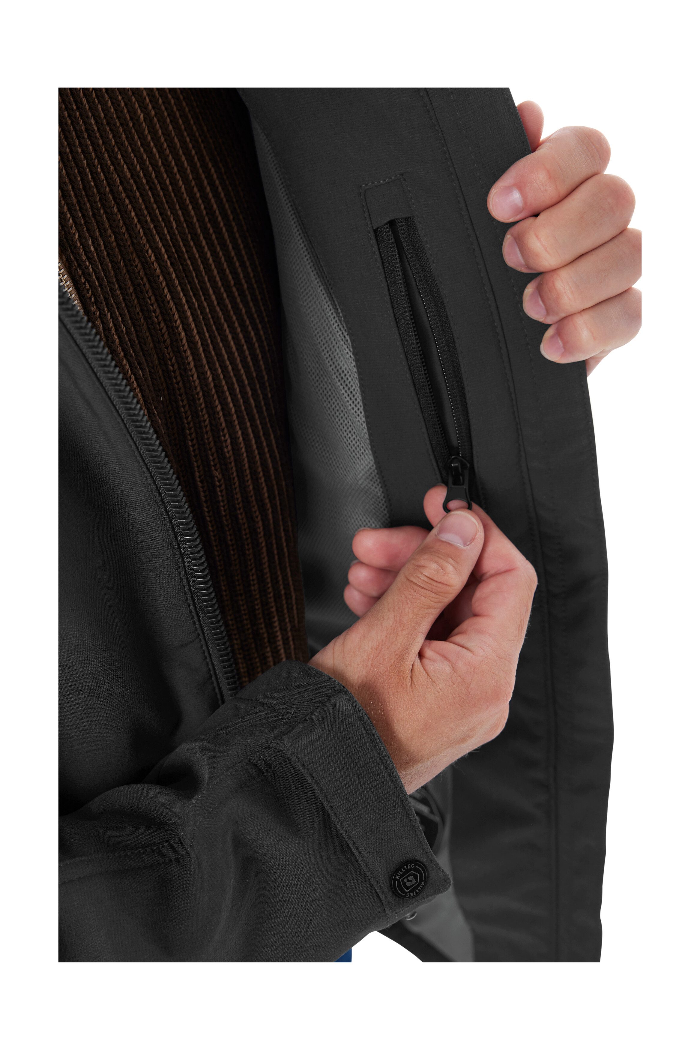 Killtec Softshell-jack Heren softshelljas Waterafstotende softshelljack met fleece, afneembare capuchon