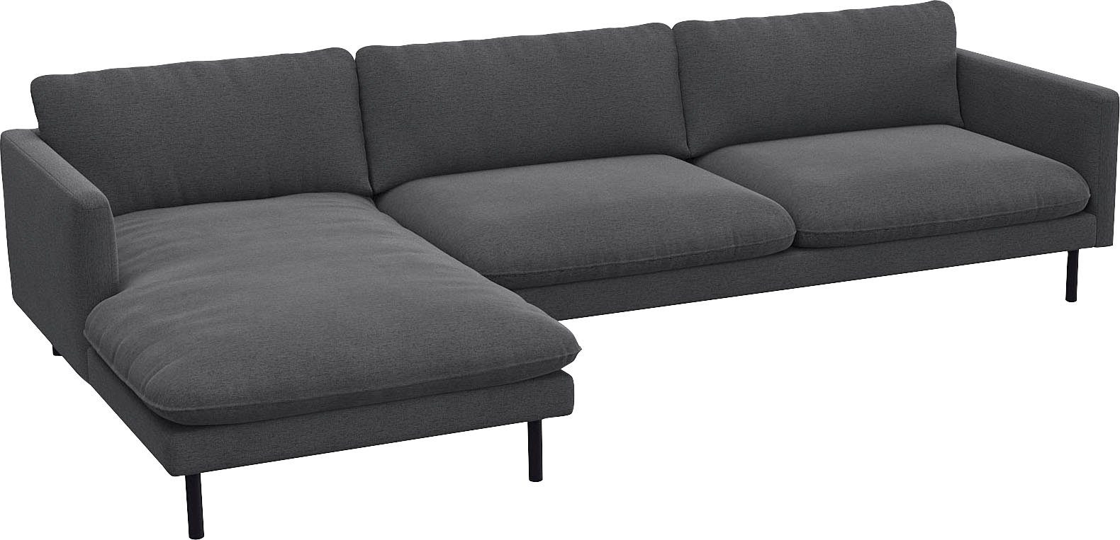FLEXLUX Hoekbank Bolzano, elegant en comfortabel, L-vorm Zitting van koudschuim & stalen vering, losse zit- en rugkussens
