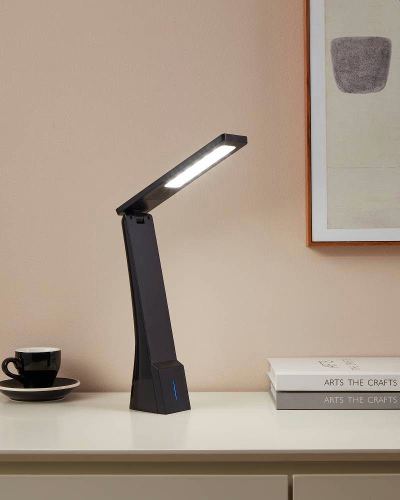 EGLO Tafellamp LA SECA LED tafellamp, zwart, touchsensor, dimbaar, USB Tafellamp met touch, dimbaar, bureaulamp, led-bureaulamp