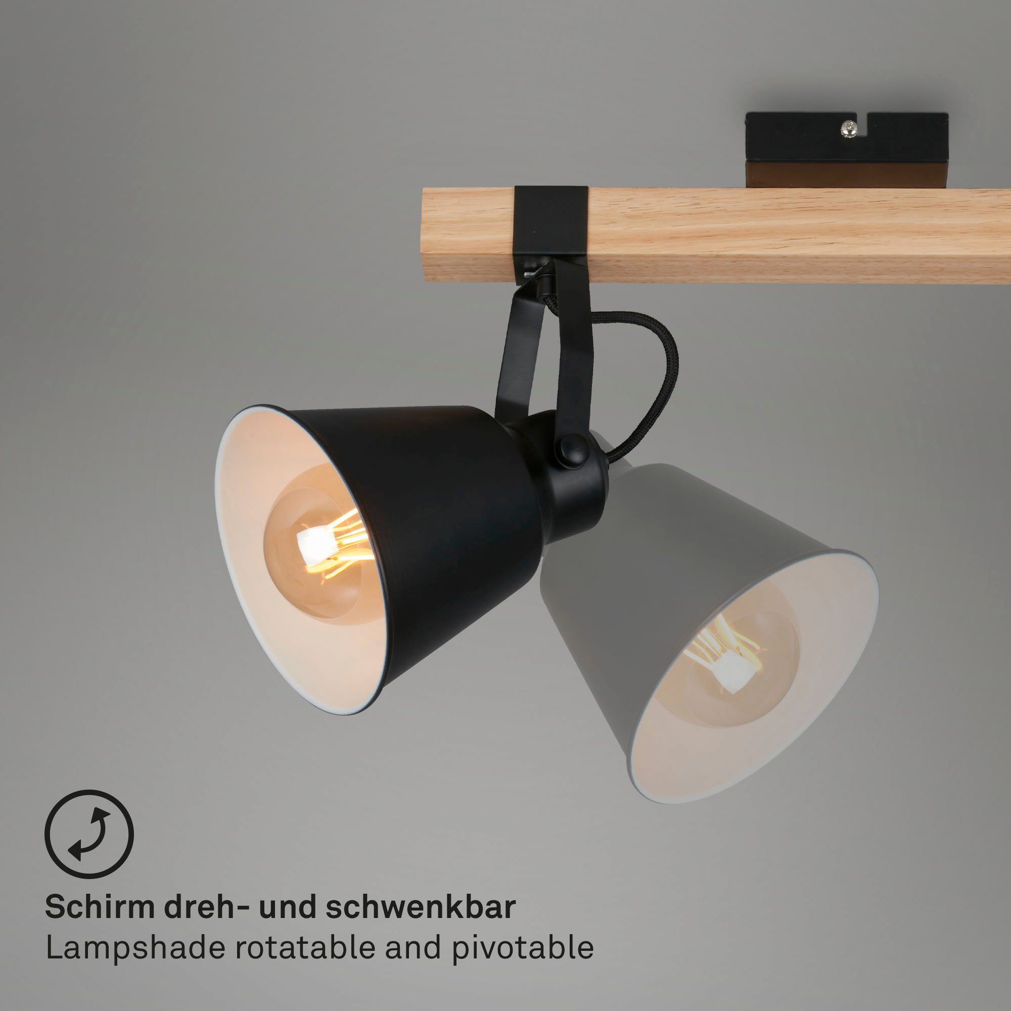 Briloner Leuchten Plafondspotje 2406035 TALLE Plafondlamp, 68x14,5x24 cm, zwart, max. 40W, E27, woonkamer, gang