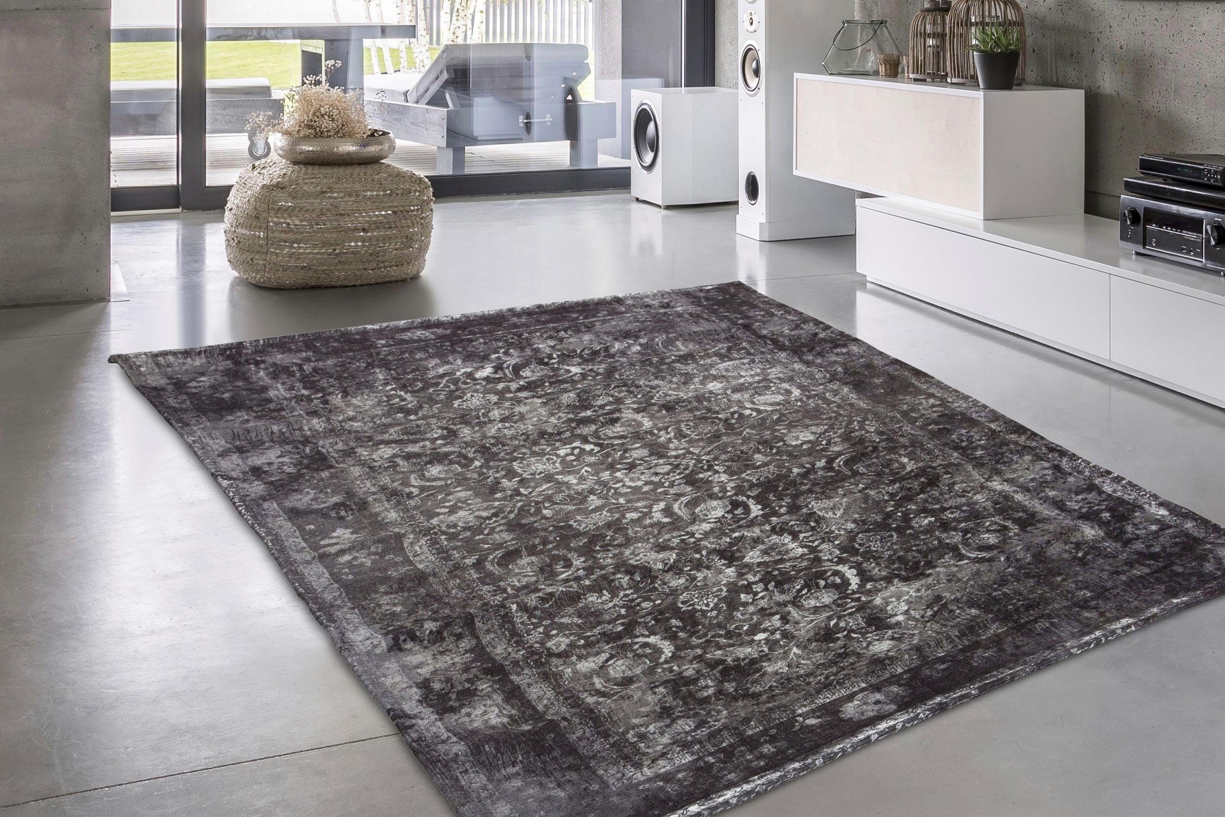 Bruno Banani Vloerkleed Everly Vintage-design, moderne used look, laagpolig vloerkleed, met randdessin