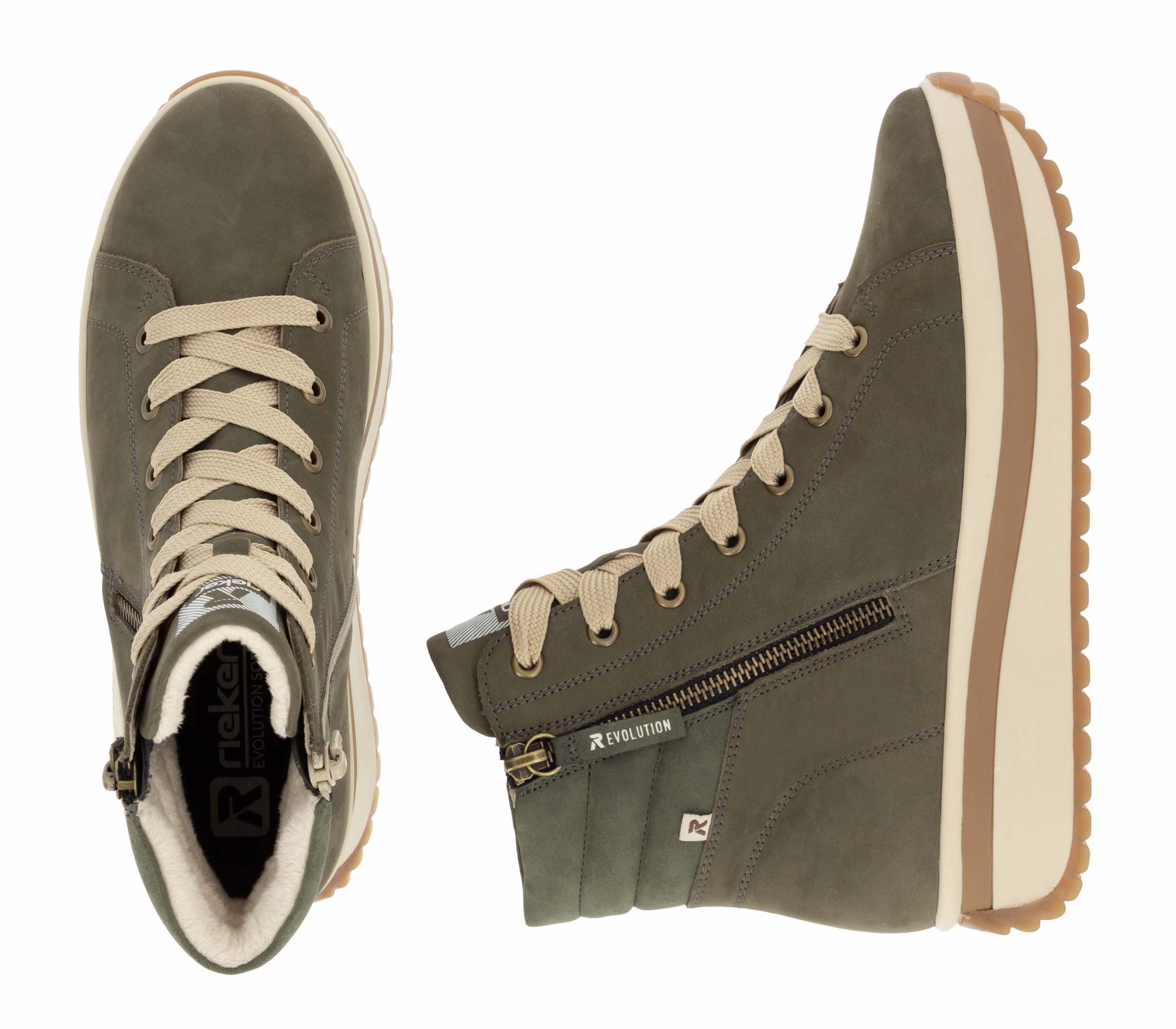 Rieker EVOLUTION Hoge veterschoenen , plateaulaarsjes, high top sneakers with two zippers