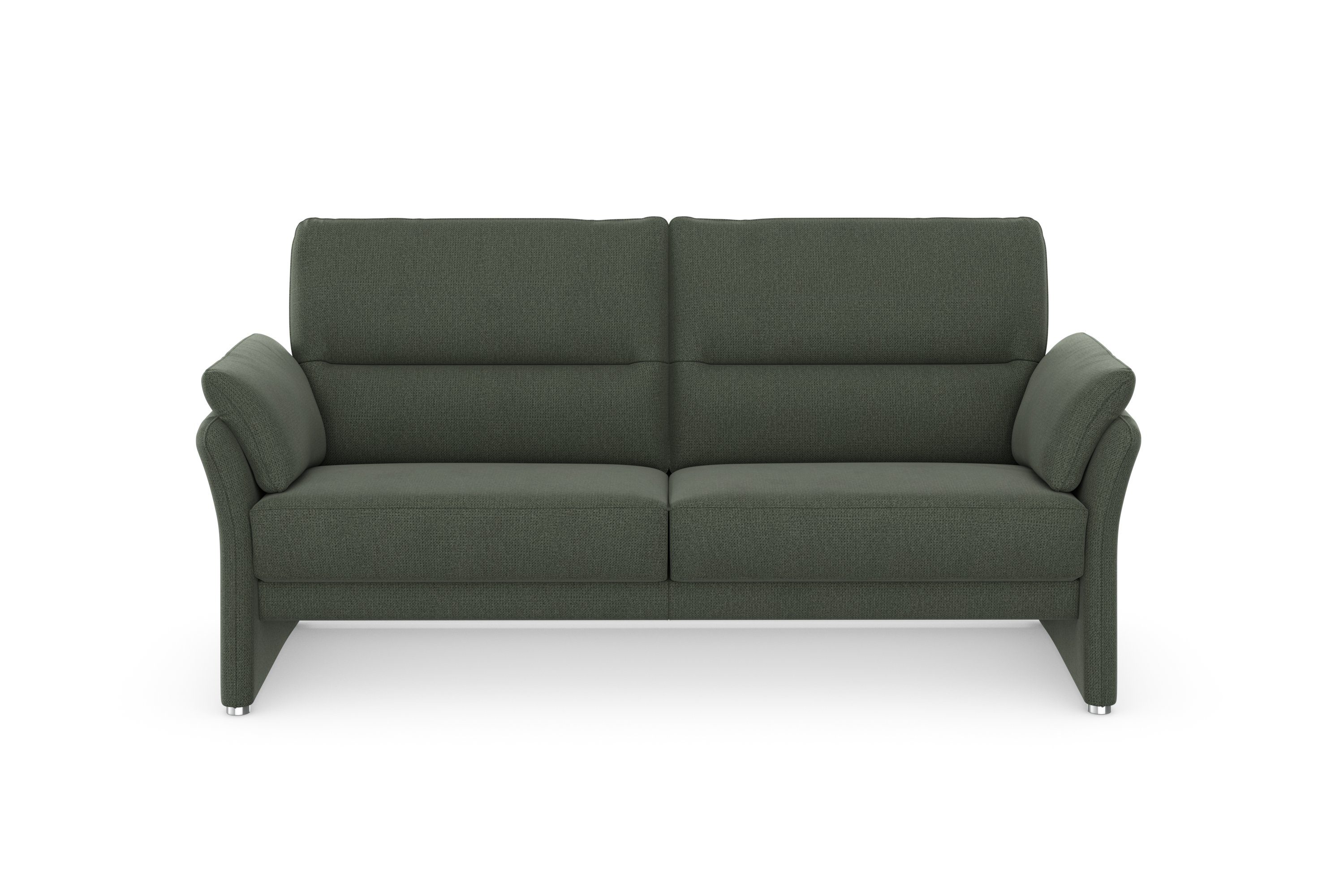 DOMO collection 2,5-zits Pina, smalle armleuningen, met bonellvering, compact & elegant Hoge zitcomfort, luxe microvezel leerlook, rood, breedte 199 cm