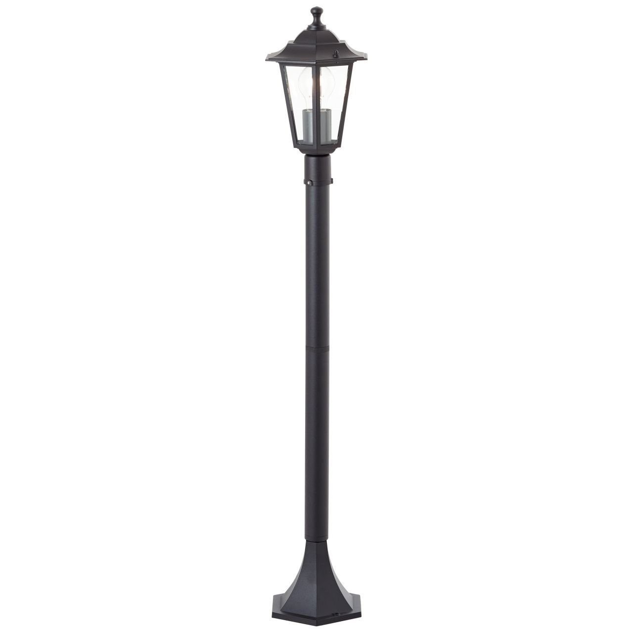 Brilliant Leuchten Paalverlichting Carleen 100 cm hoogte, e27, metaal/glas, padlamp, zwart (1 stuk)