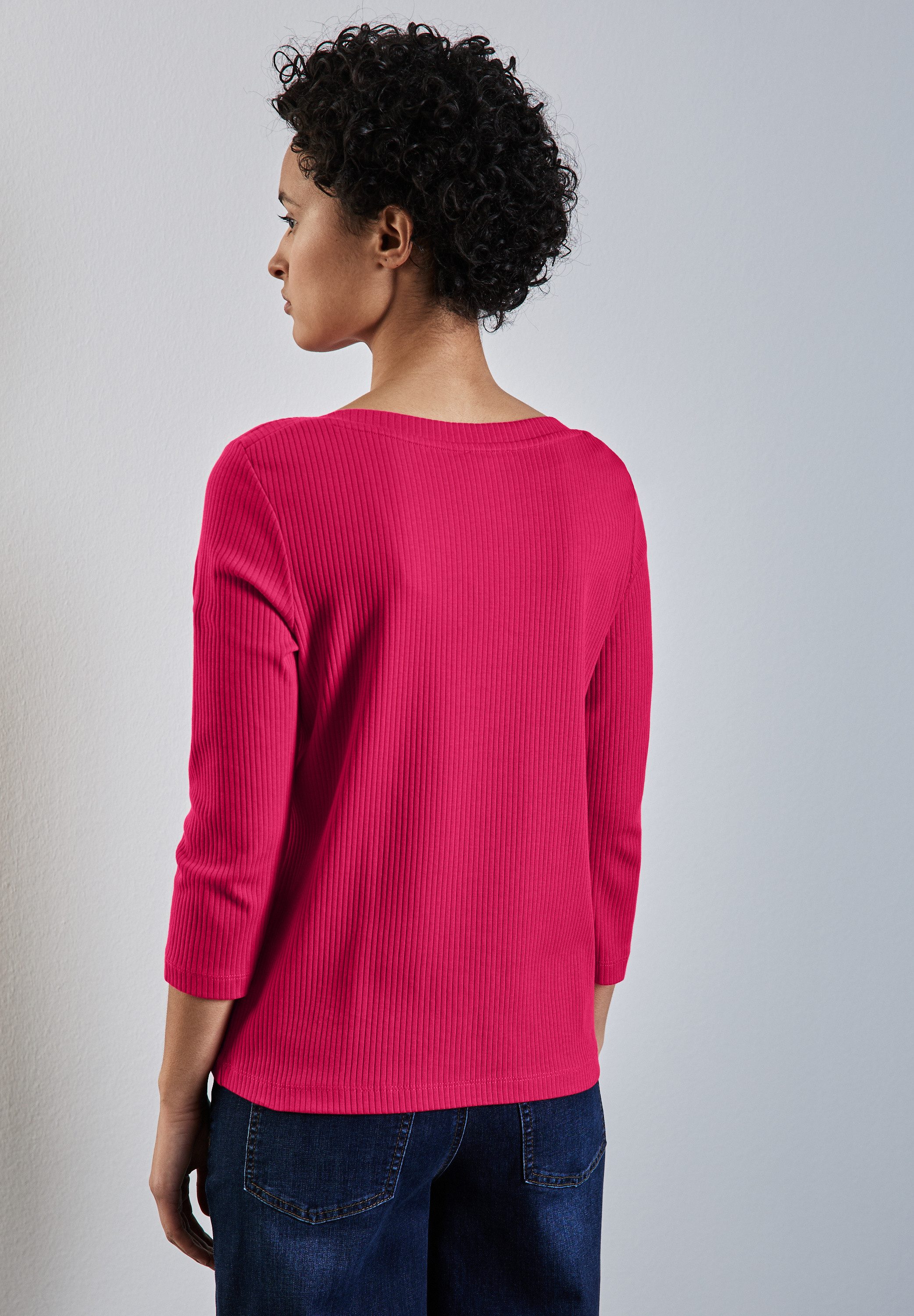 STREET ONE Shirt met lange mouwen met ribstructuur