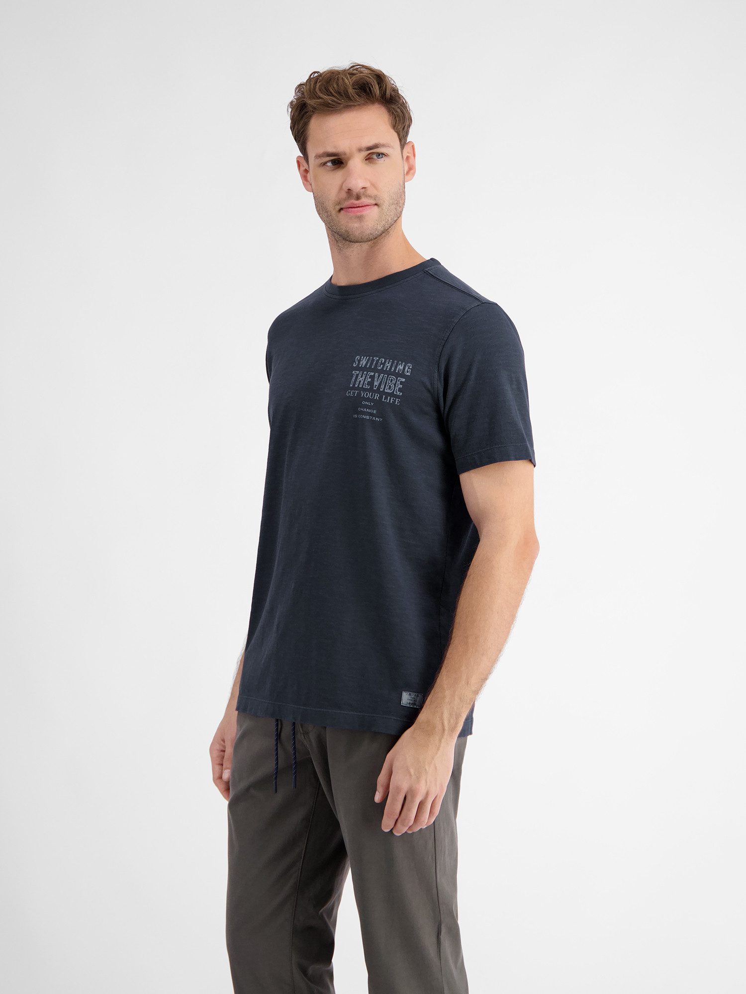 Lerros T-shirt LERROS T-shirt voor heren met borstprint