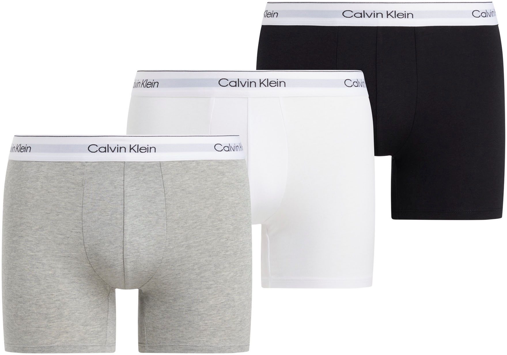 Calvin Klein Boxershort BOXER BRIEF 3PK met langere pijpen, logo-elastische band (3 stuks) (set, 3 stuks)