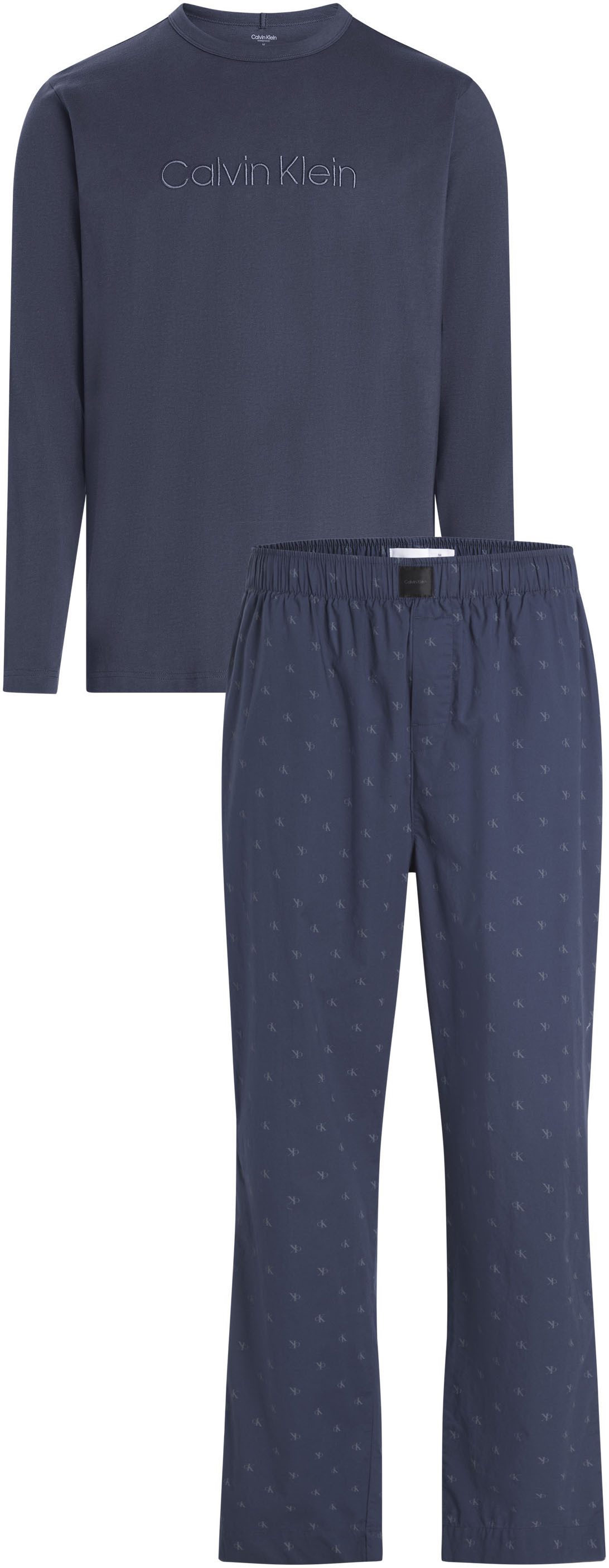 Calvin Klein Pyjama L/S PANT SET met alloverprint broek (set, 2-delig)