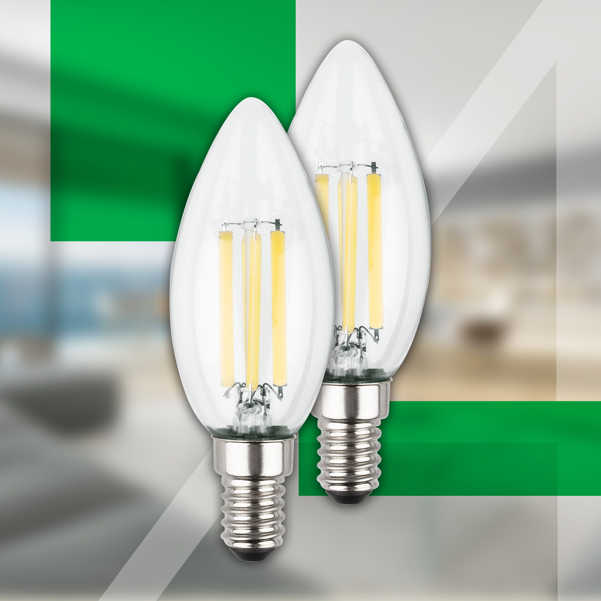 Briloner Leuchten Led-verlichting Ultra-efficiënte lichtbron EEK A, 2-pack, E14