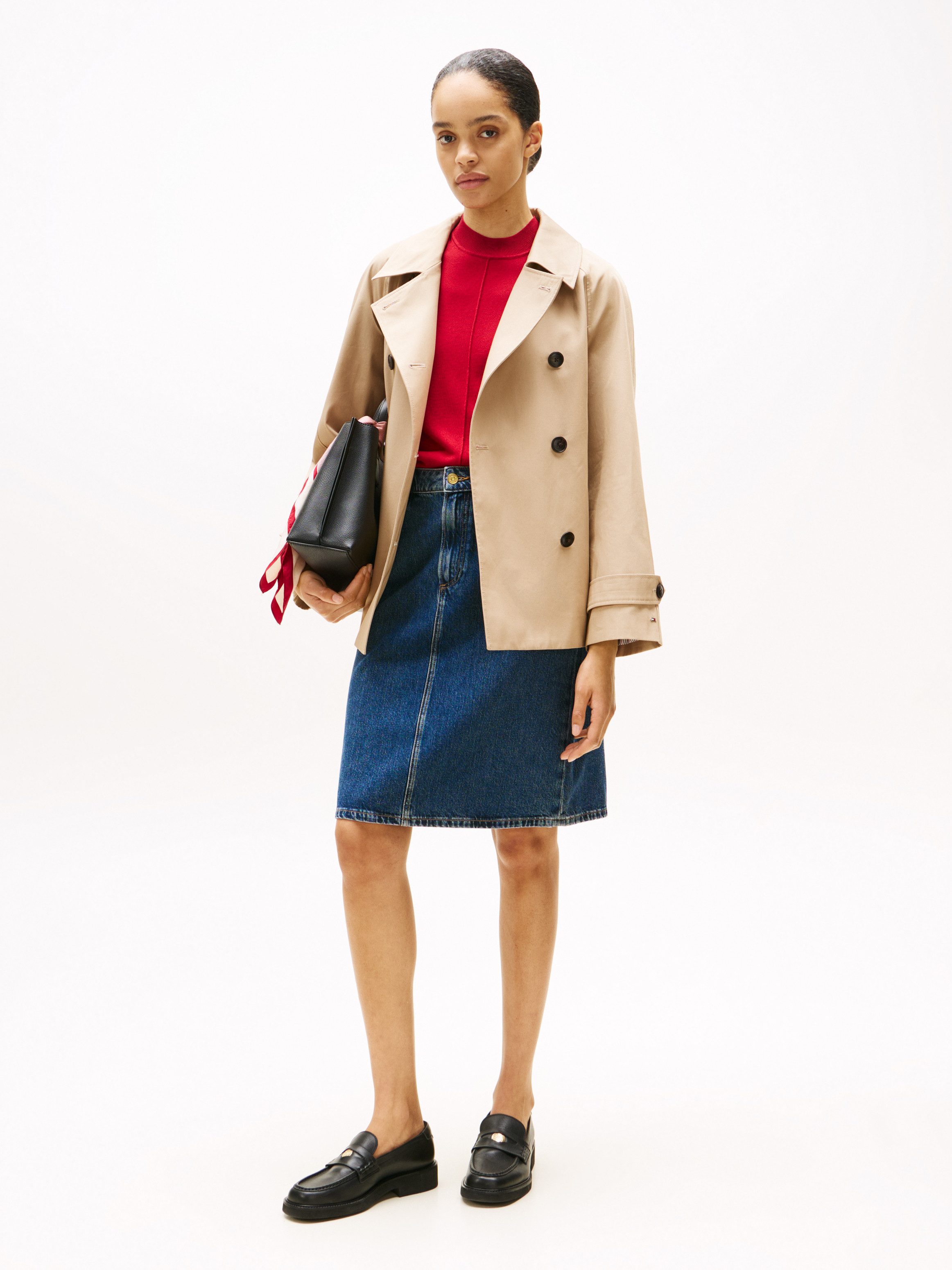 Tommy Hilfiger Jeans rok DNM DEE STRAIGHT KNEE RW SKIRT