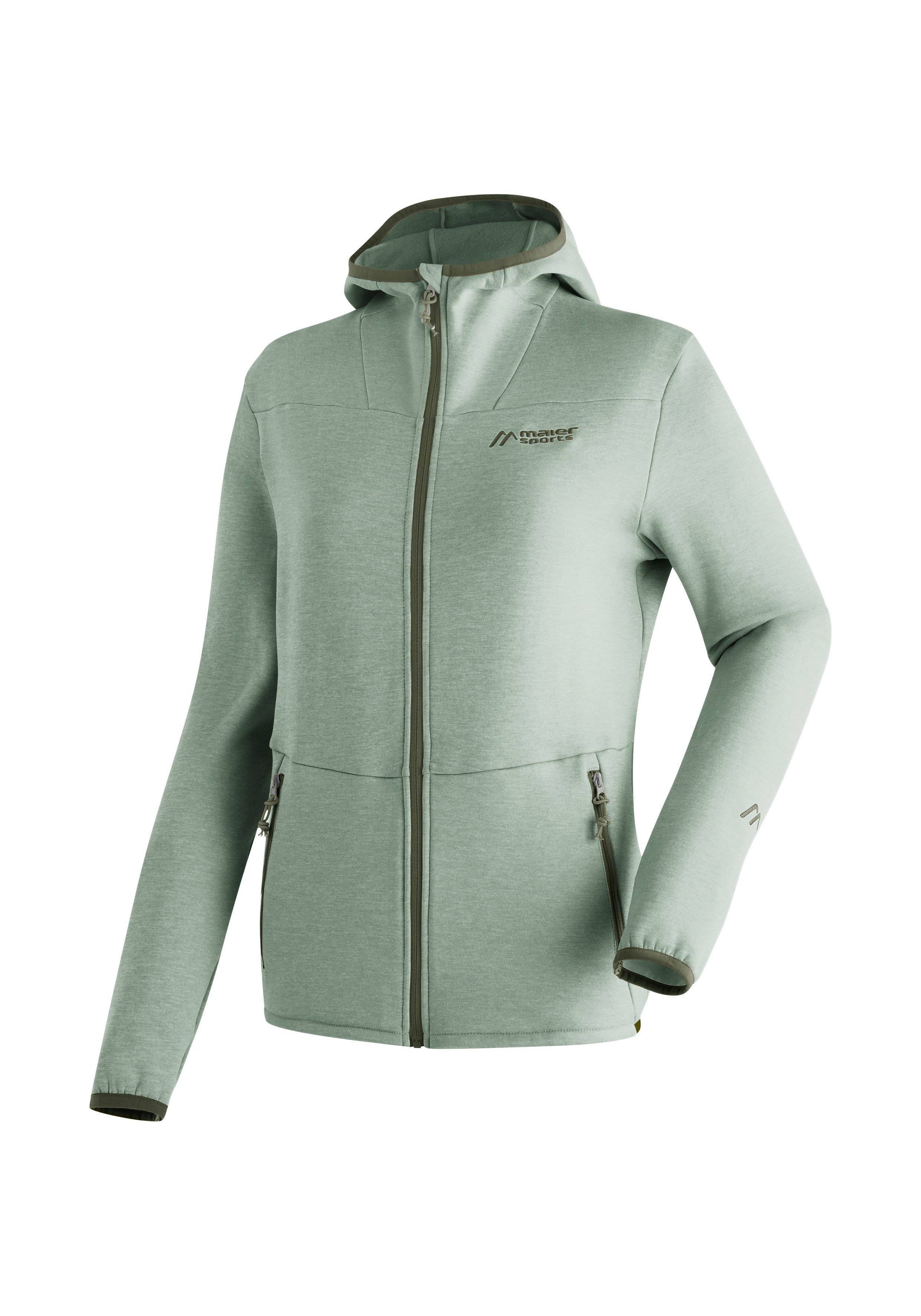 Maier Sports Fleecejack Fave W Dames fleece met verstelbare capuchon, ademende zip-hoodie