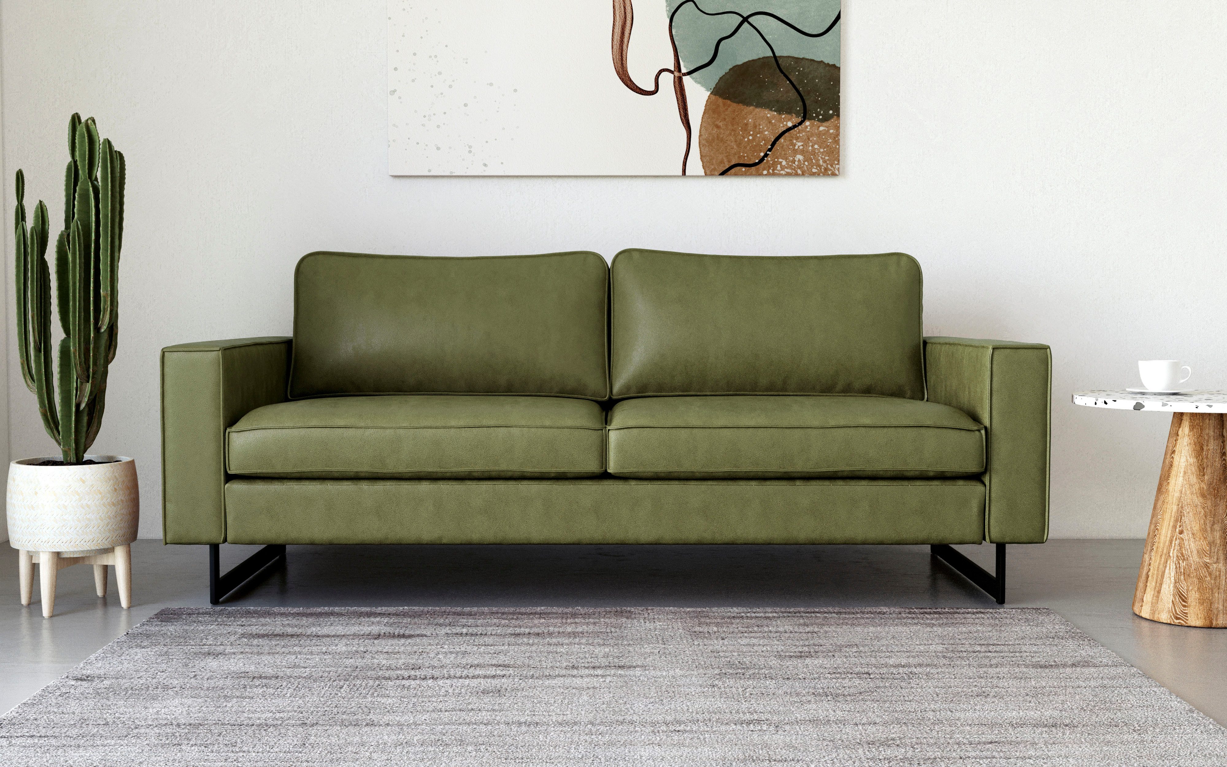 Places of Style 3-zitsbank Pinto Maxi-uitvoering, met opstaande naad en metalen poten, ook met cord overtrekstof