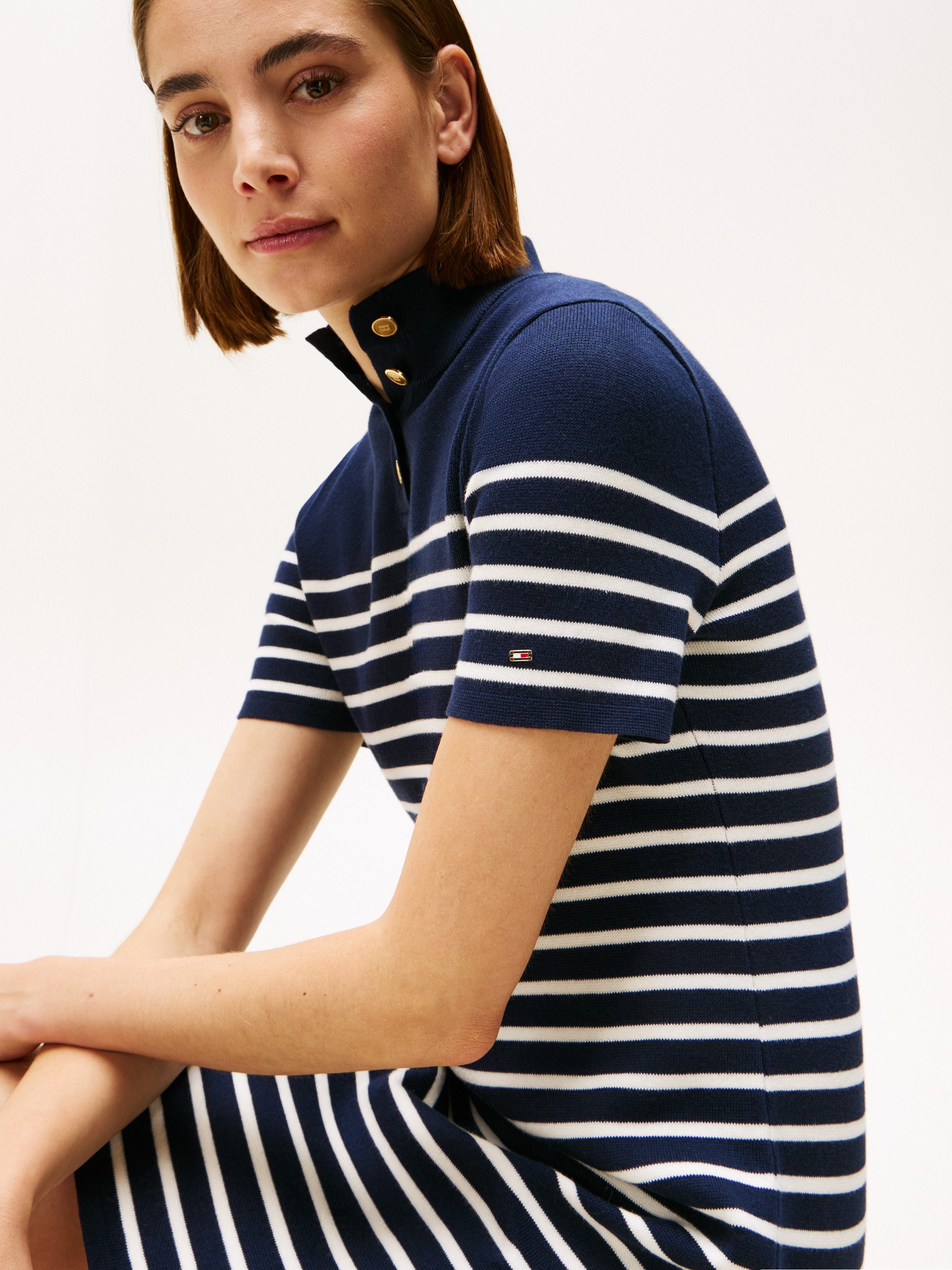 Tommy Hilfiger Jerseyjurk CO JERSEY MID GG SHIFT S/S DRESS
